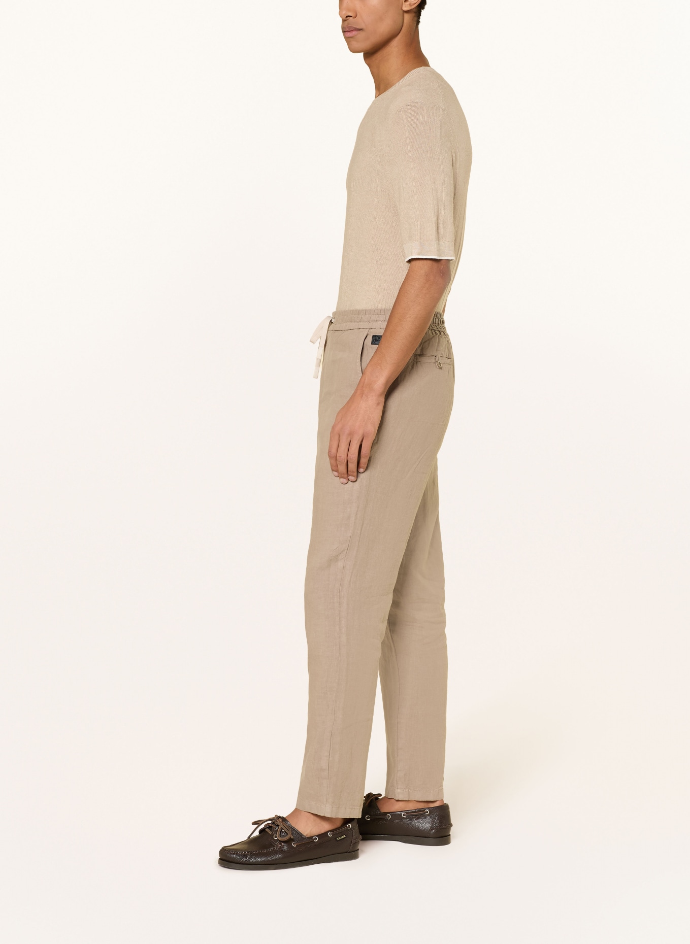 DIGEL move BENNY-pakbroek in joggingstijl, Modern Fit, van linnen: 72 BEIGE