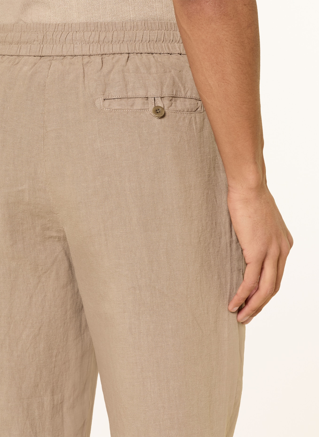 DIGEL move BENNY-pakbroek in joggingstijl, Modern Fit, van linnen: 72 BEIGE