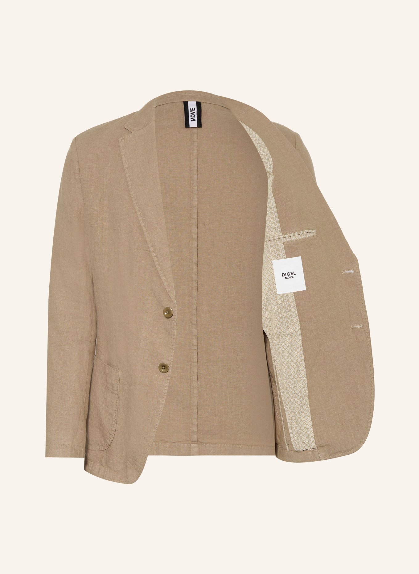 DIGEL move BRADY-colbert in moderne pasvorm van linnen: 72 BEIGE