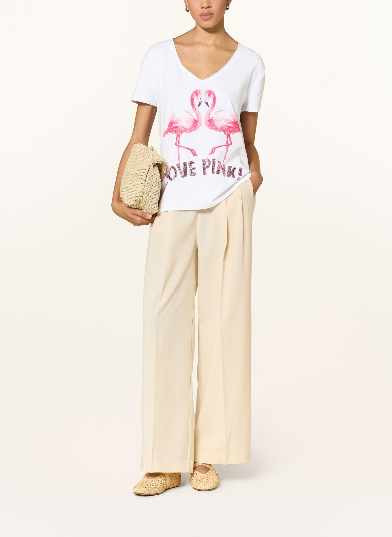 miss goodlife T-shirt met pailletten: WIT / ROZE / NEONROZE