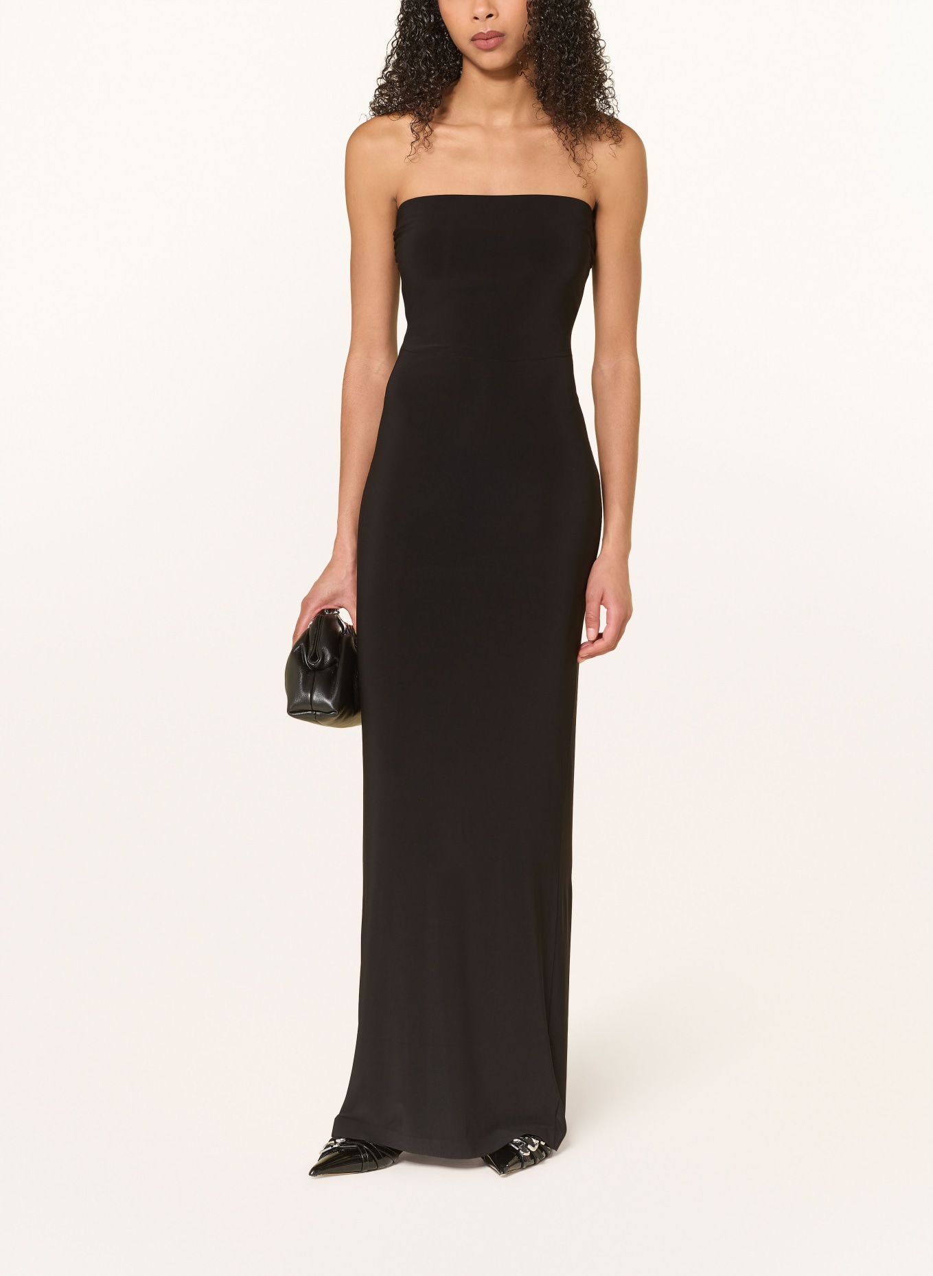 NORMA KAMALI Off-Shoulder-Kleid aus Jersey: SCHWARZ