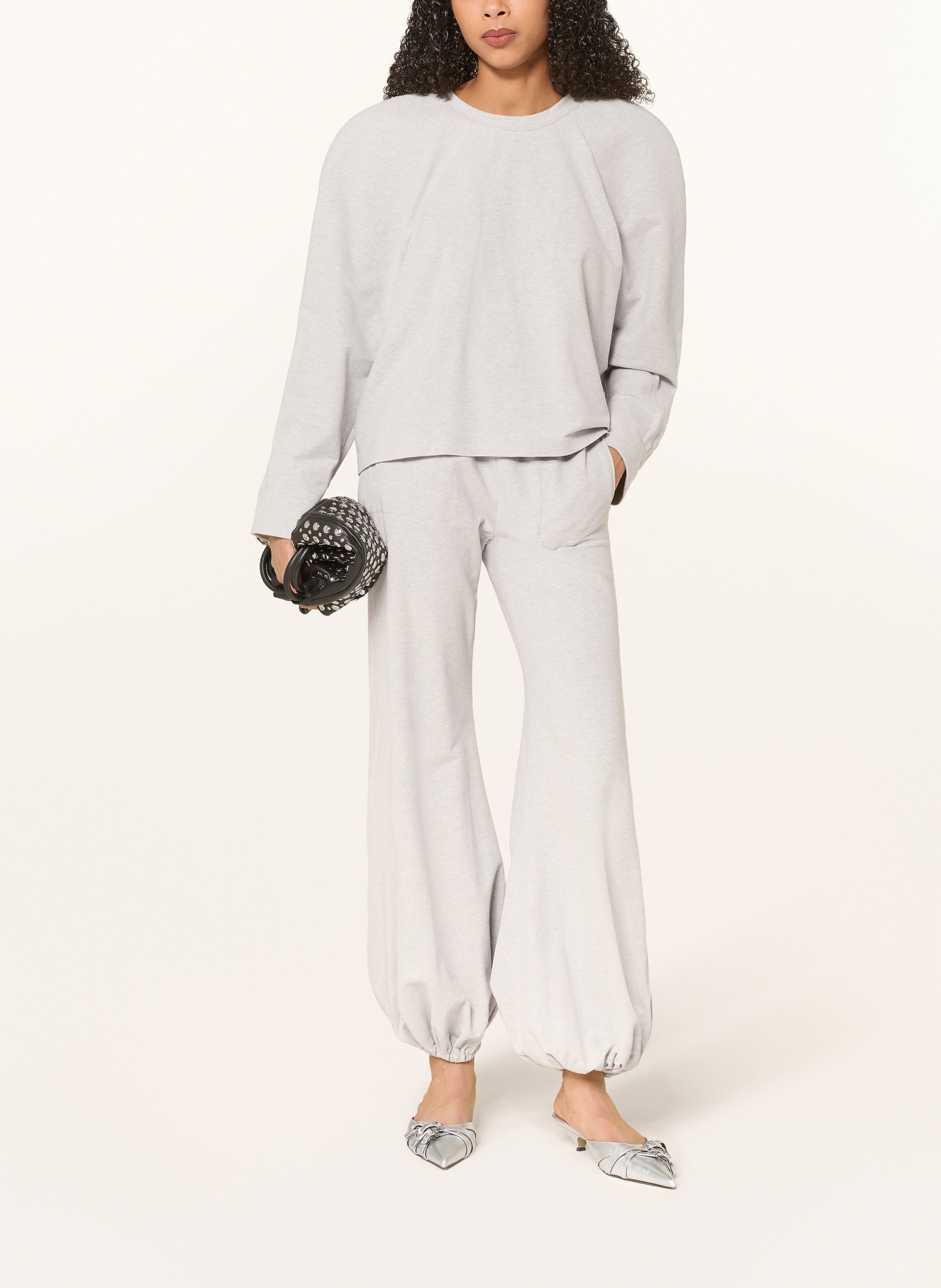 NORMA KAMALI Sweatshirt BOMBER 1980S: HELLGRAU