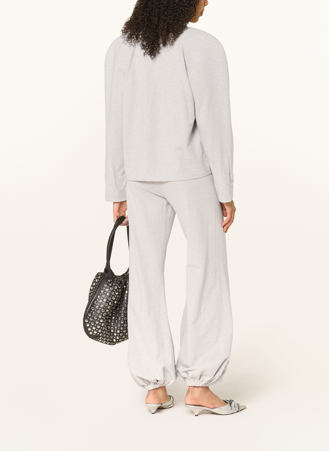 NORMA KAMALI Sweatshirt BOMBER 1980S: HELLGRAU