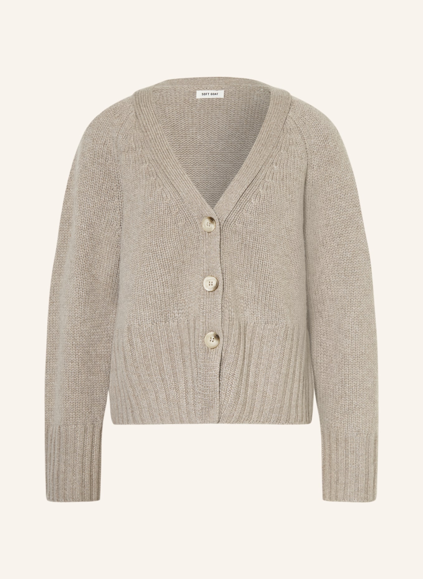 SOFT GOAT Strickjacke aus Cashmere: CAMEL