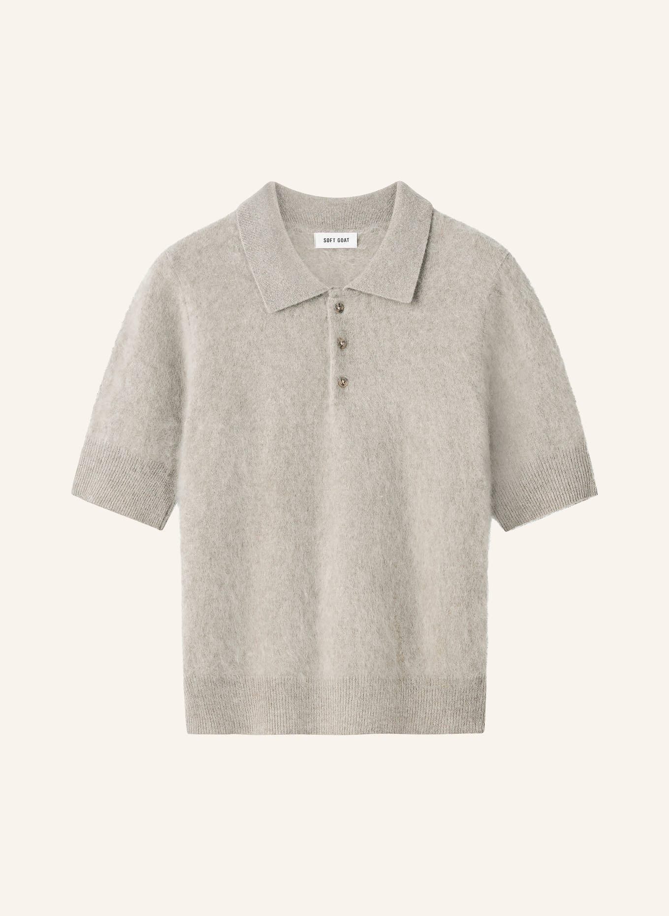 SOFT GOAT Polo en maille cachemire: GRIS