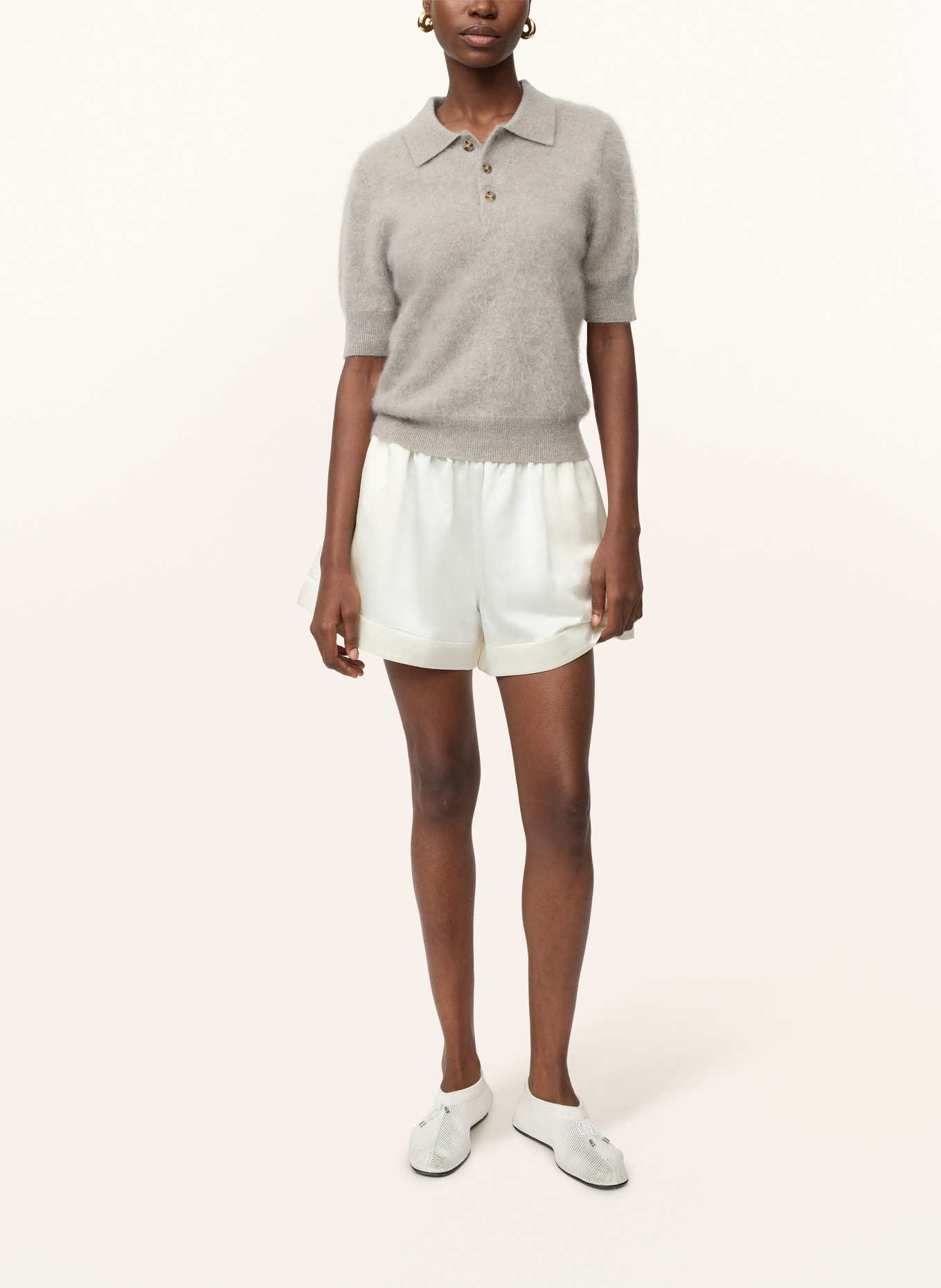 SOFT GOAT Polo en maille cachemire: GRIS