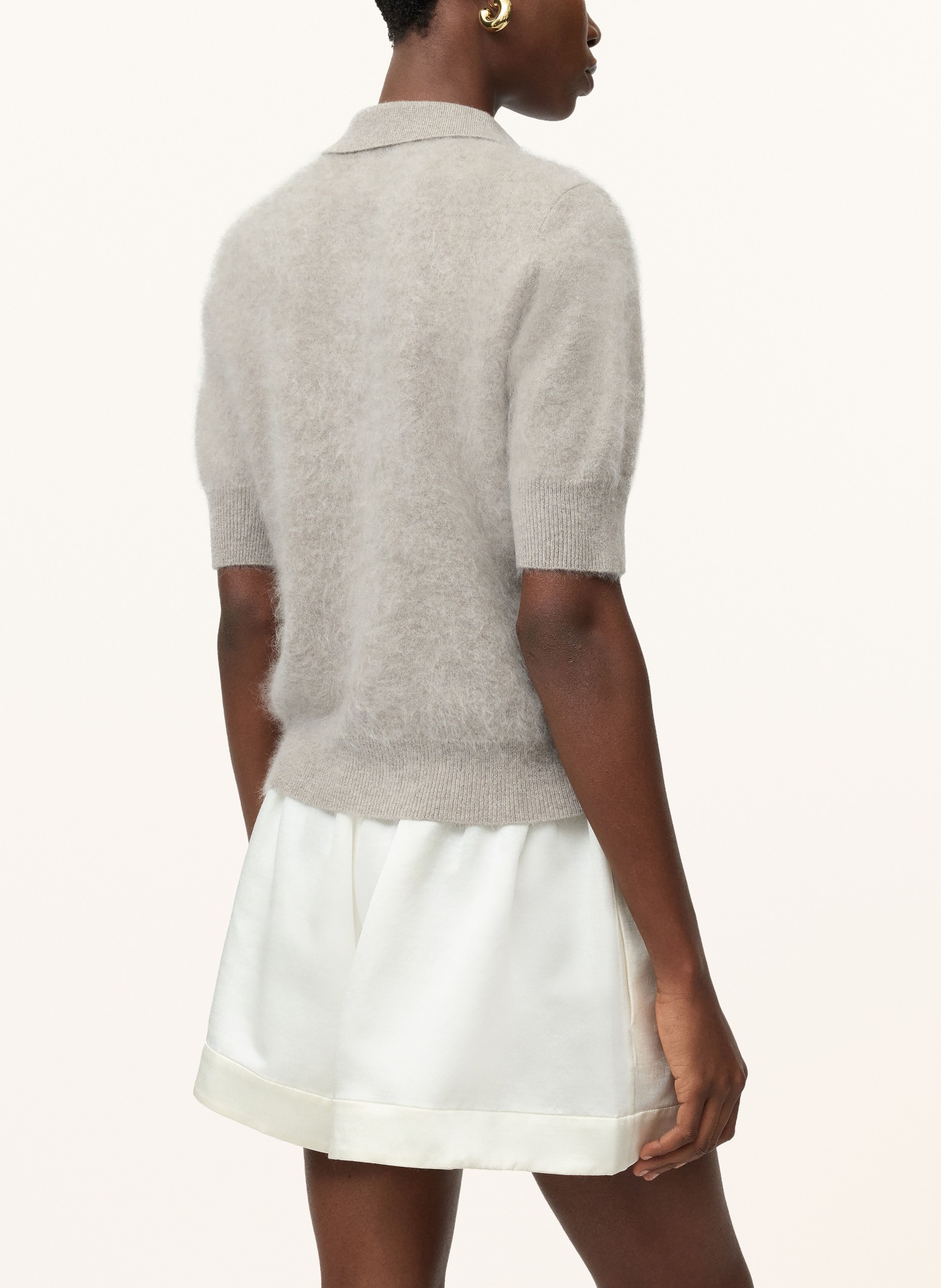 SOFT GOAT Polo en maille cachemire: GRIS