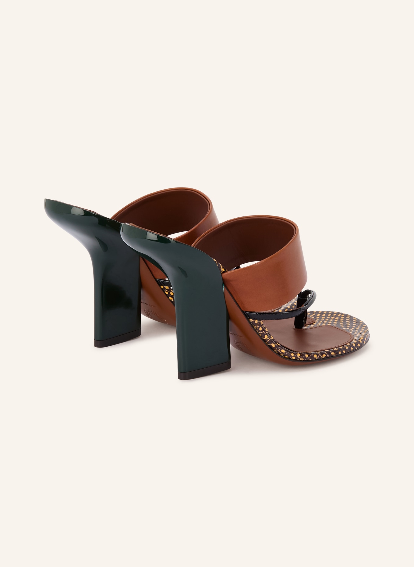 DRIES VAN NOTEN toe separators: BROWN / DARK GREEN