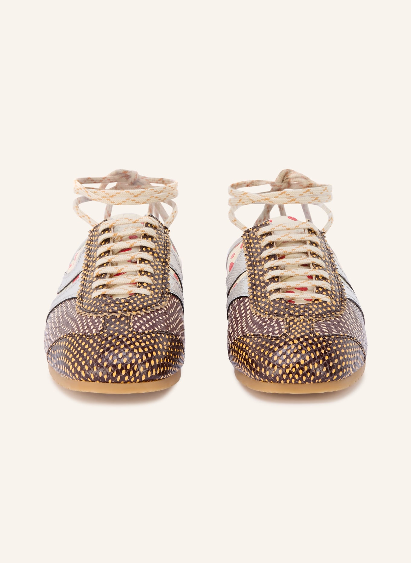 DRIES VAN NOTEN Mules: MARRON FONCÉ / BEIGE / ROOD