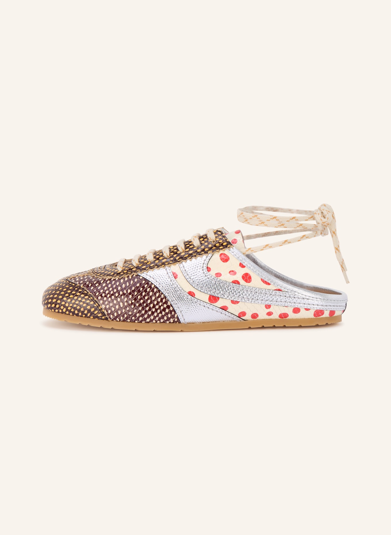 DRIES VAN NOTEN Mules: MARRON FONCÉ / BEIGE / ROOD