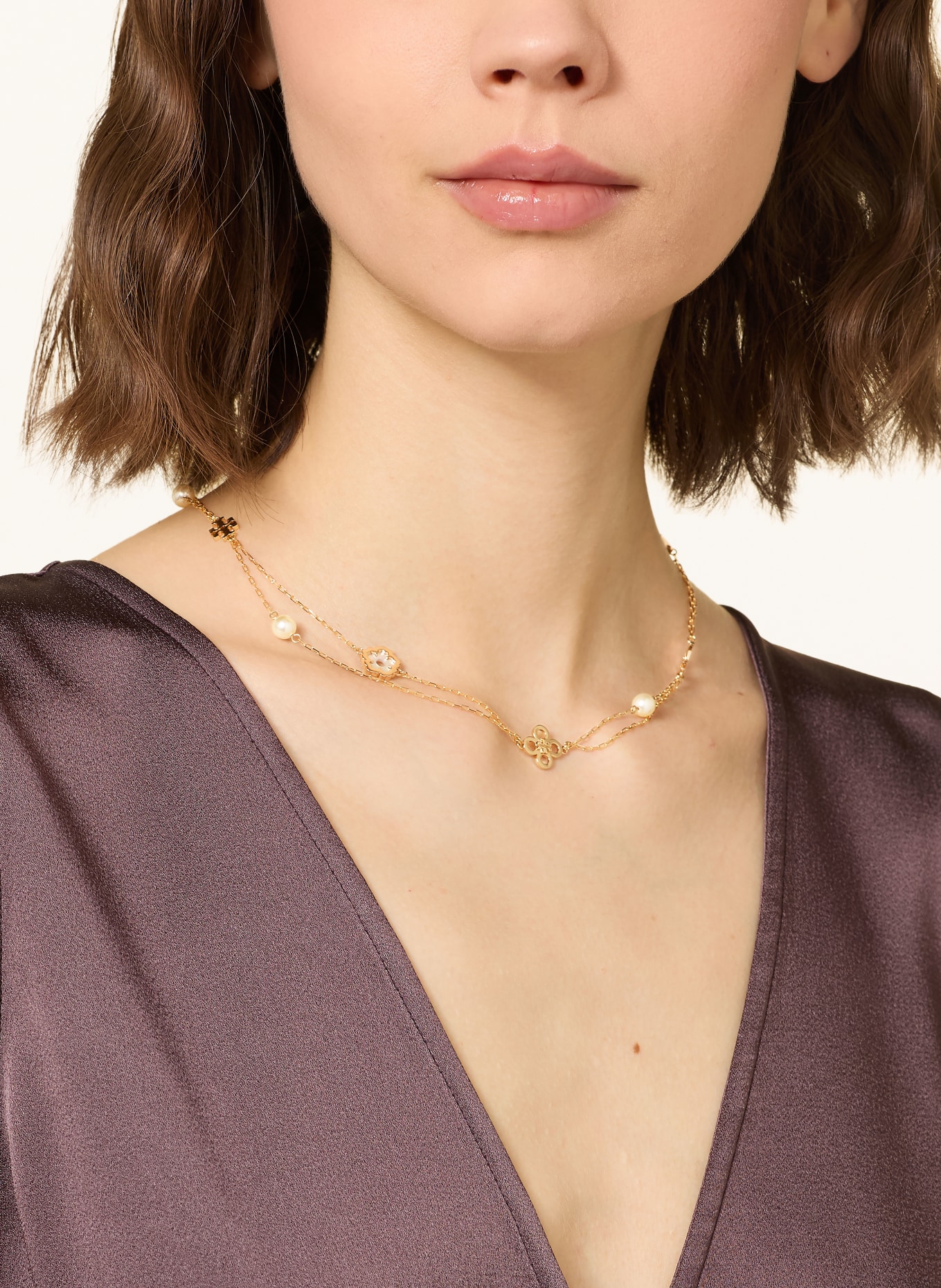 TORY BURCH Halskette KIRA: GOLD / WEISS