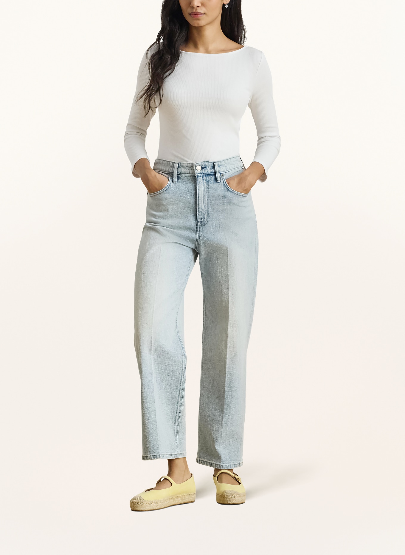 LAUREN RALPH LAUREN Shirt mit 3/4-Arm: WEISS