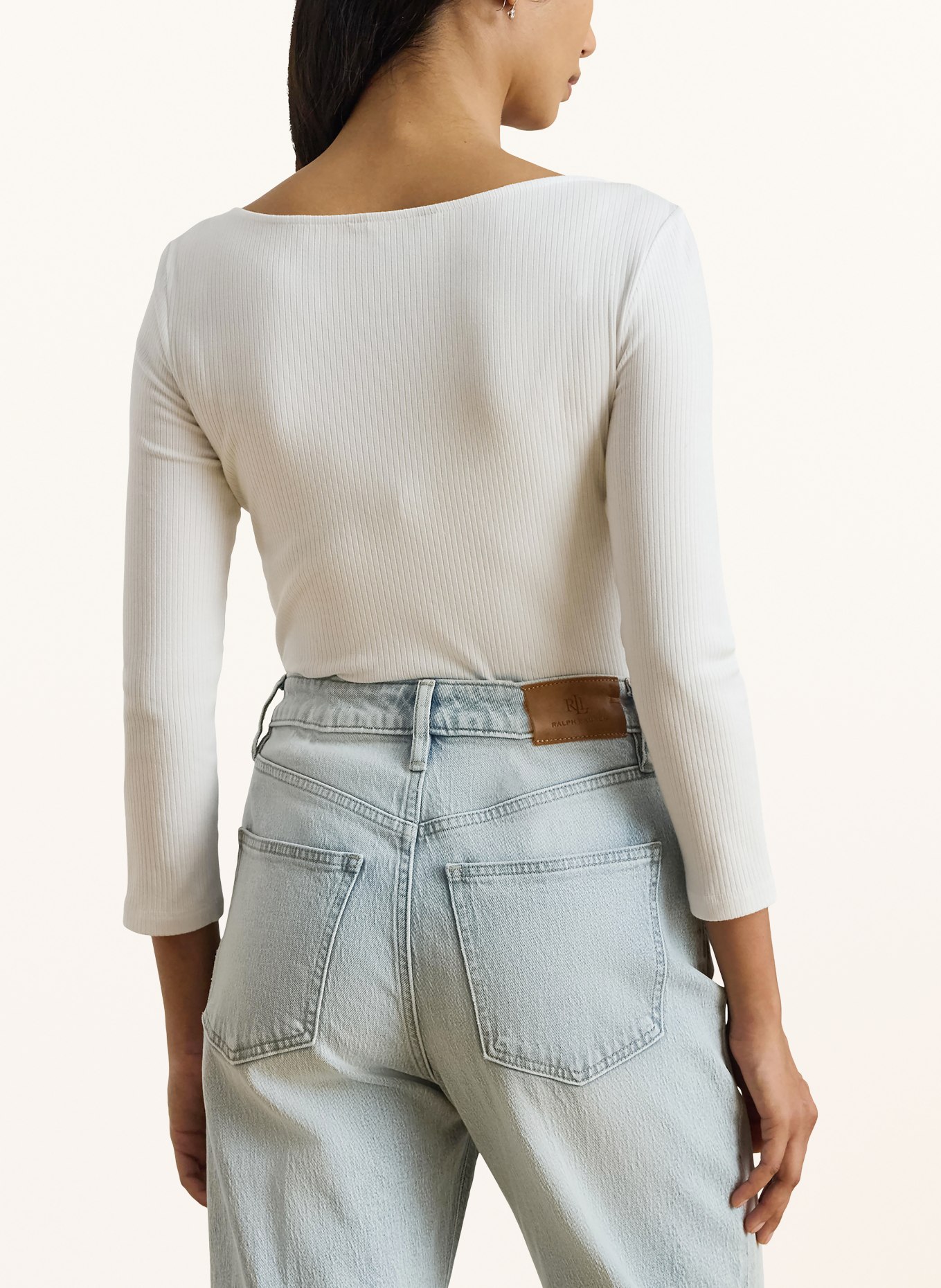 LAUREN RALPH LAUREN Shirt mit 3/4-Arm: WEISS