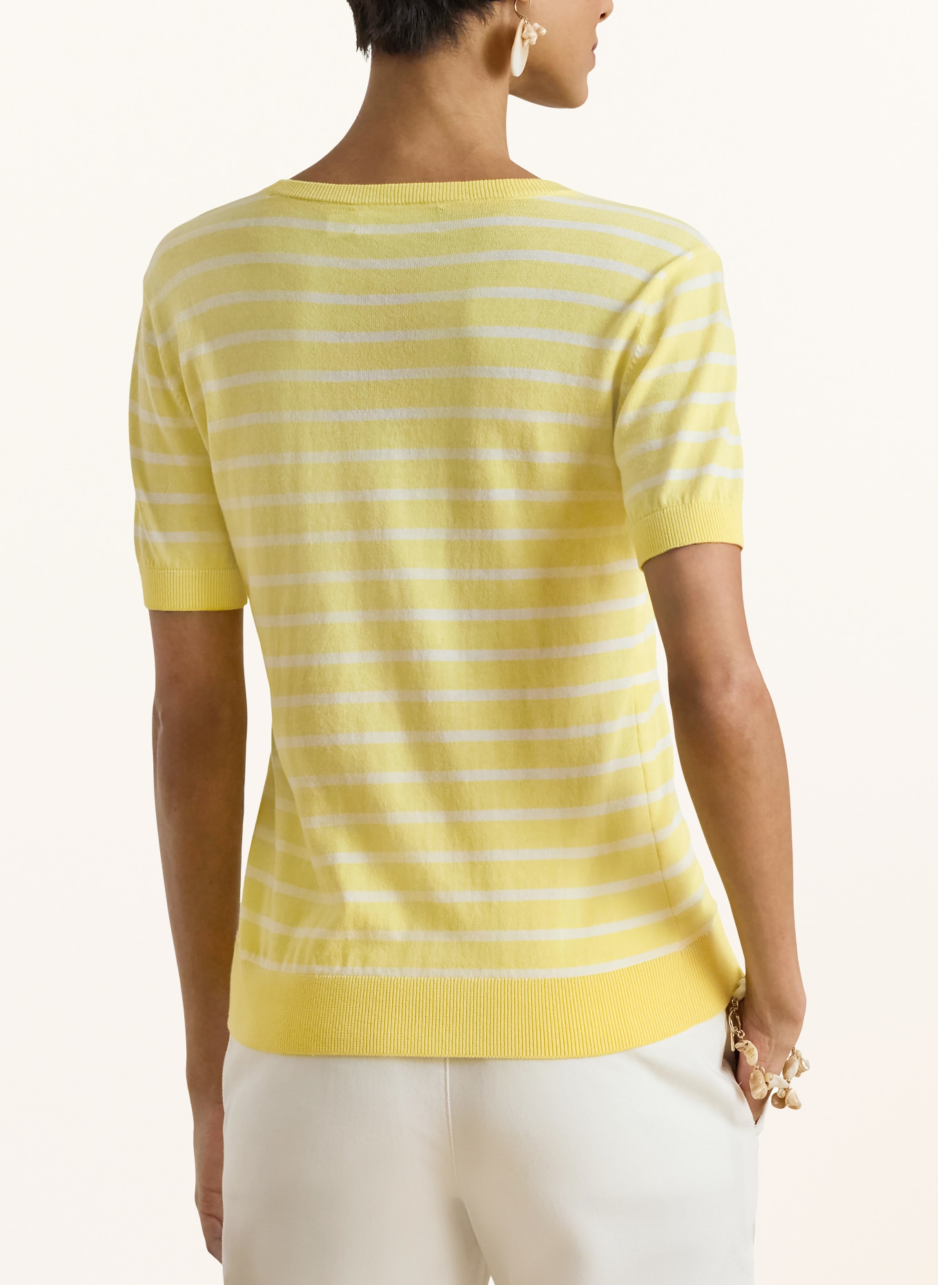 LAUREN RALPH LAUREN Bluzka z dzianiny: ŻÓŁTY / BIAŁY