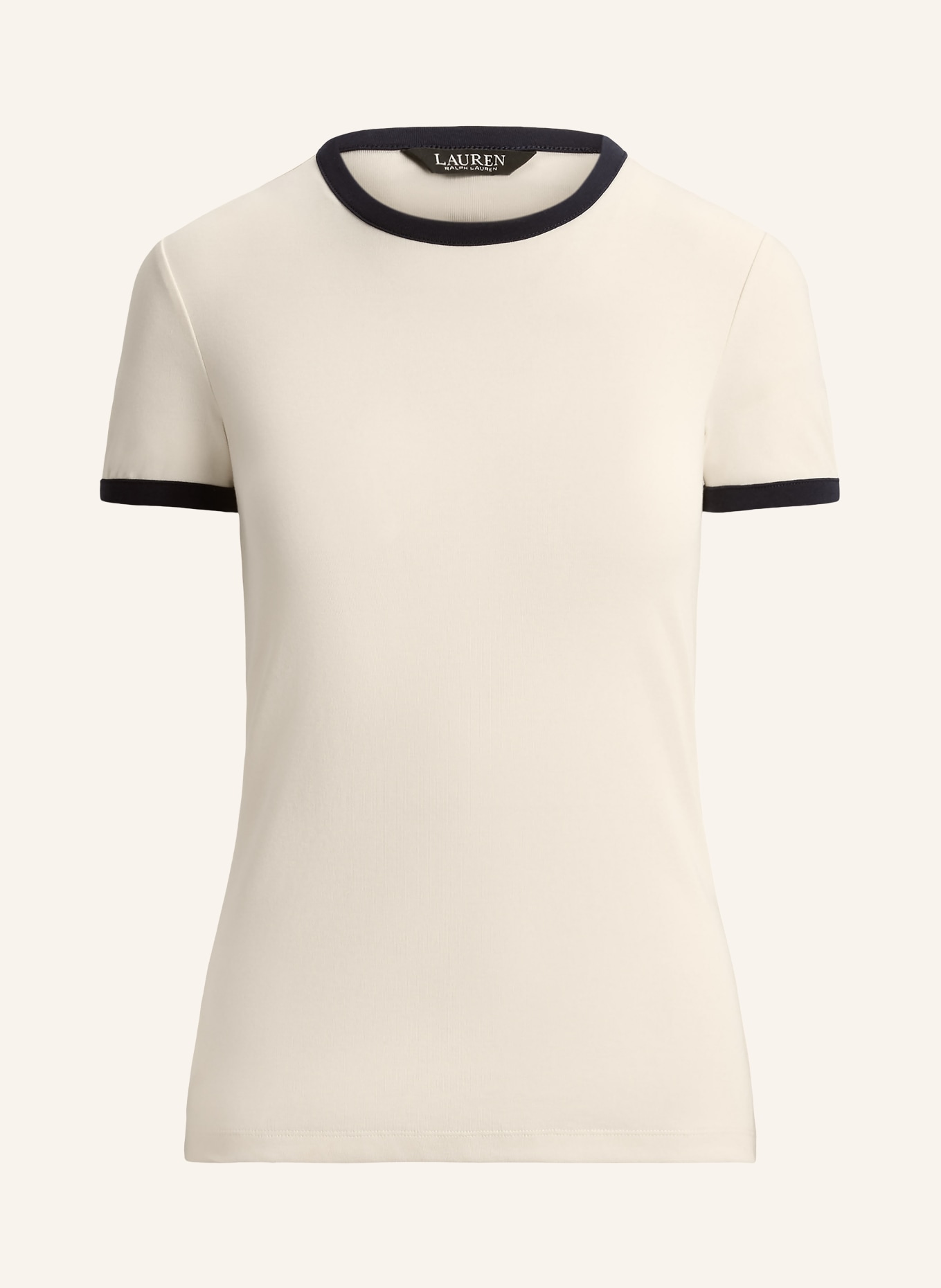 LAUREN RALPH LAUREN T-Shirt: CREME / DUNKELBLAU