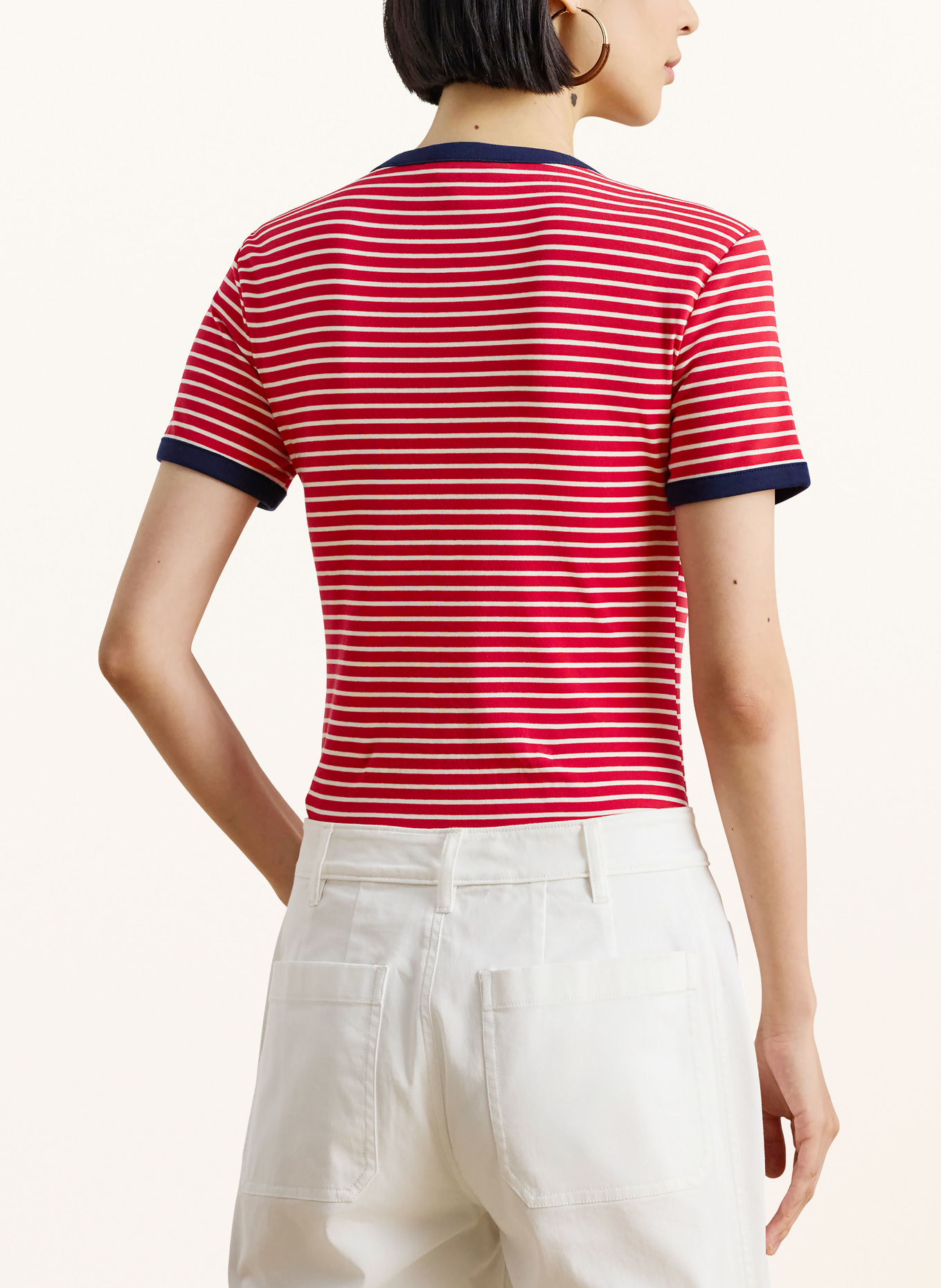 LAUREN RALPH LAUREN T-shirt: ROOD / CRÈME
