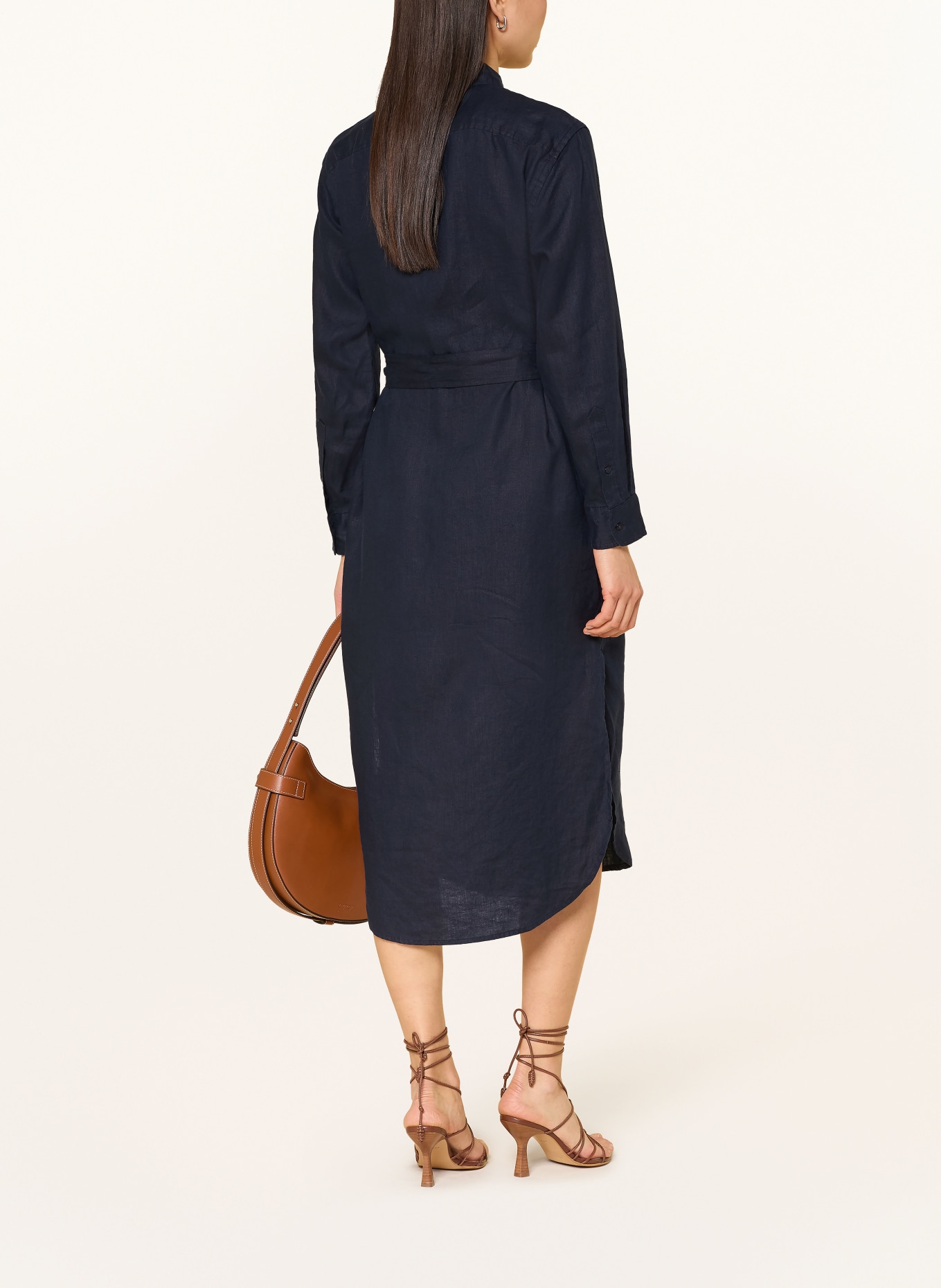 LAUREN RALPH LAUREN Hemdblusenkleid aus Leinen: DUNKELBLAU