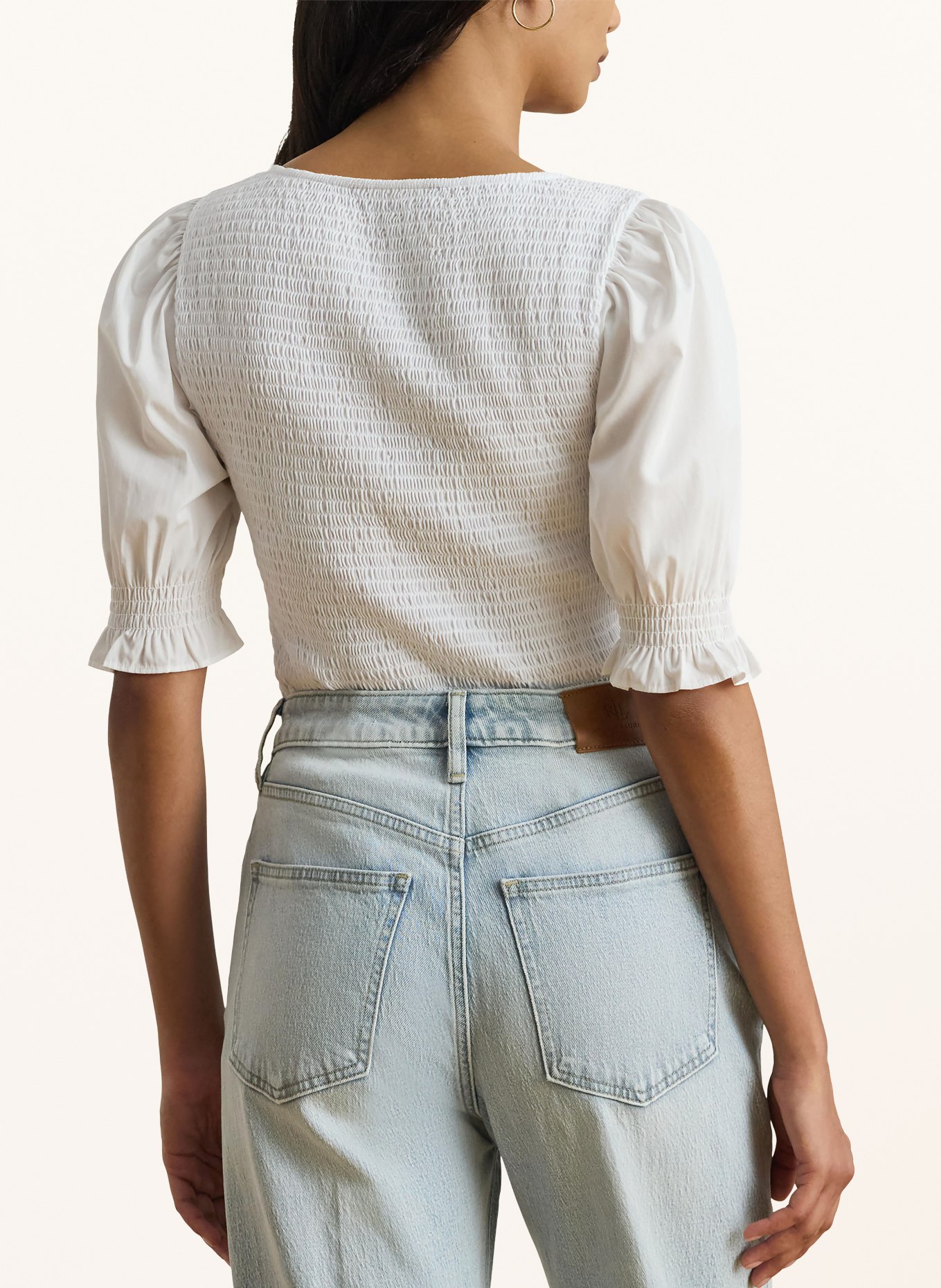 LAUREN RALPH LAUREN Blouse met ruches: WIT