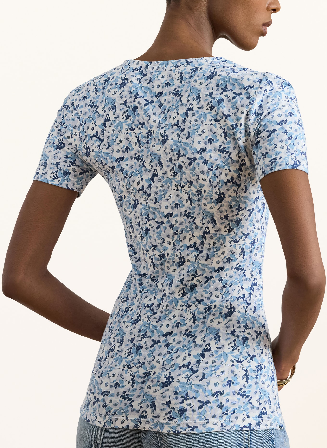 LAUREN RALPH LAUREN T-shirt: WIT / LICHTBLAUW / BLAUW