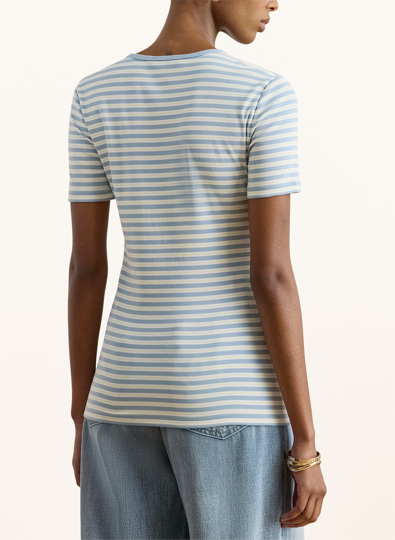 LAUREN RALPH LAUREN Koszulka: SZARONIEBIESKI / ŻÓŁTY / BIAŁY