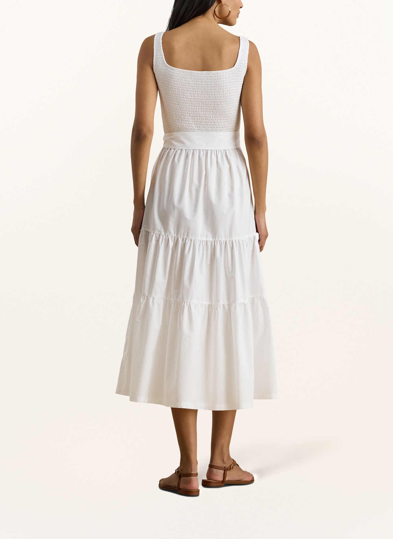 LAUREN RALPH LAUREN Jurk van verschillende materialen: WIT