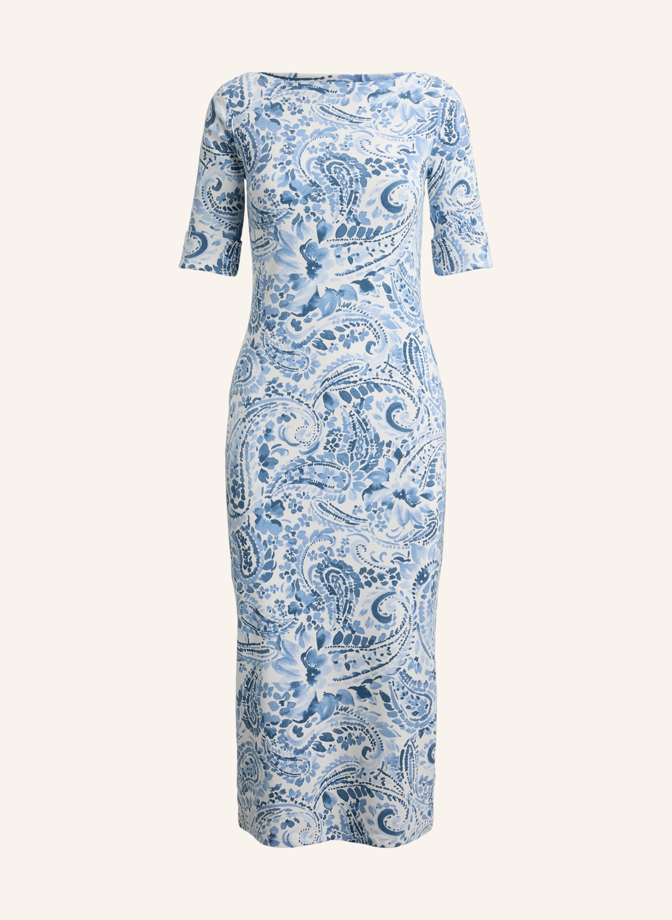 LAUREN RALPH LAUREN Jerseyjurk: WIT / LICHTBLAUW