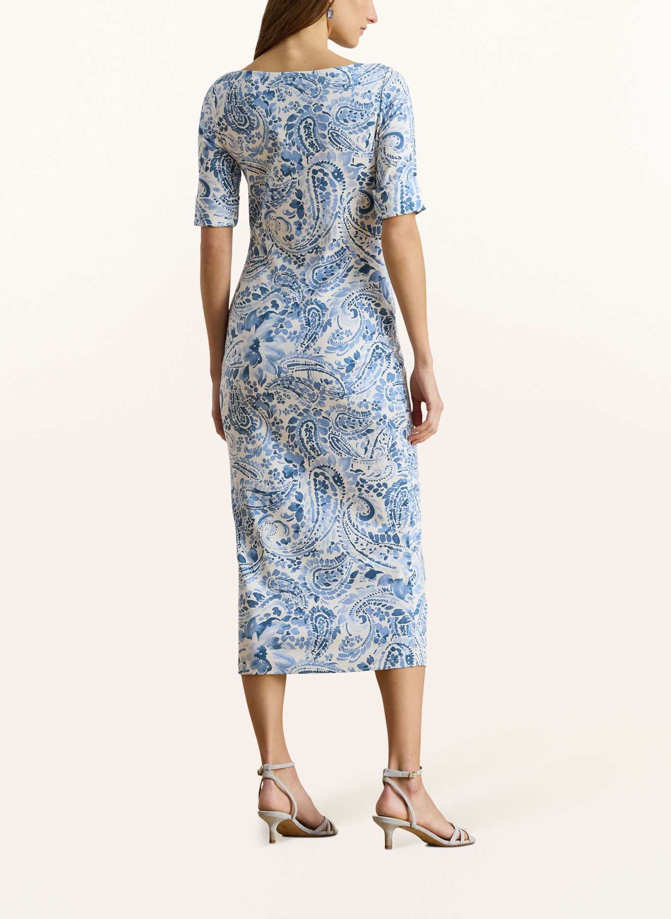 LAUREN RALPH LAUREN Jerseyjurk: WIT / LICHTBLAUW