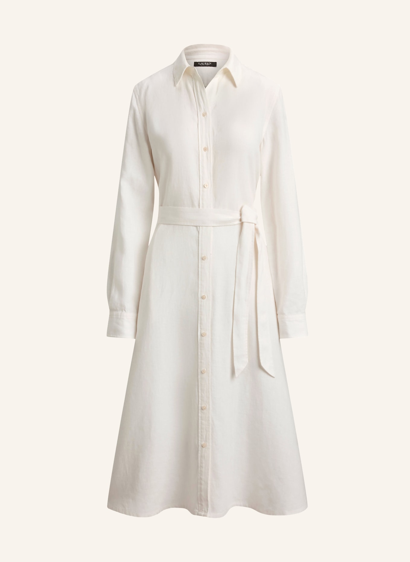 LAUREN RALPH LAUREN Leinenkleid: WEISS
