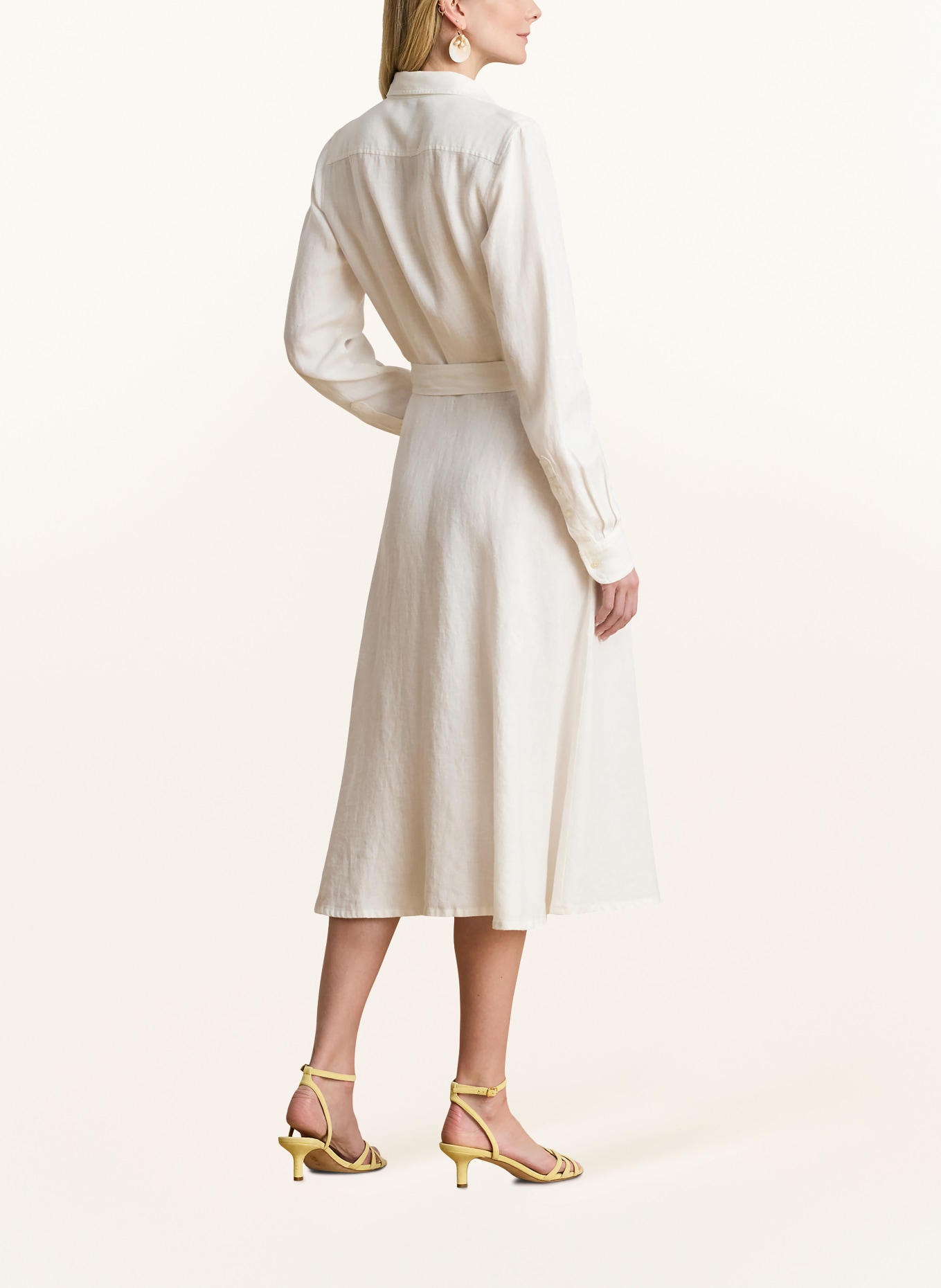 LAUREN RALPH LAUREN Leinenkleid: WEISS