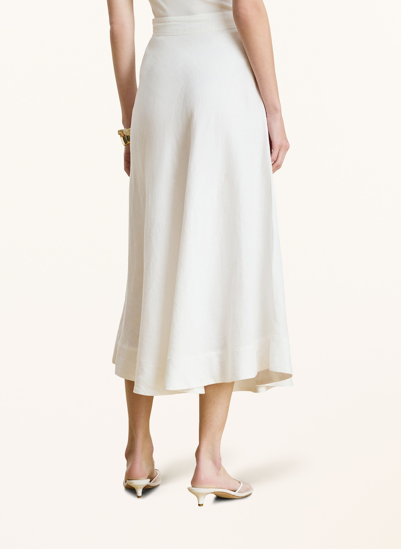 LAUREN RALPH LAUREN spódnica z lnu: BIAŁY