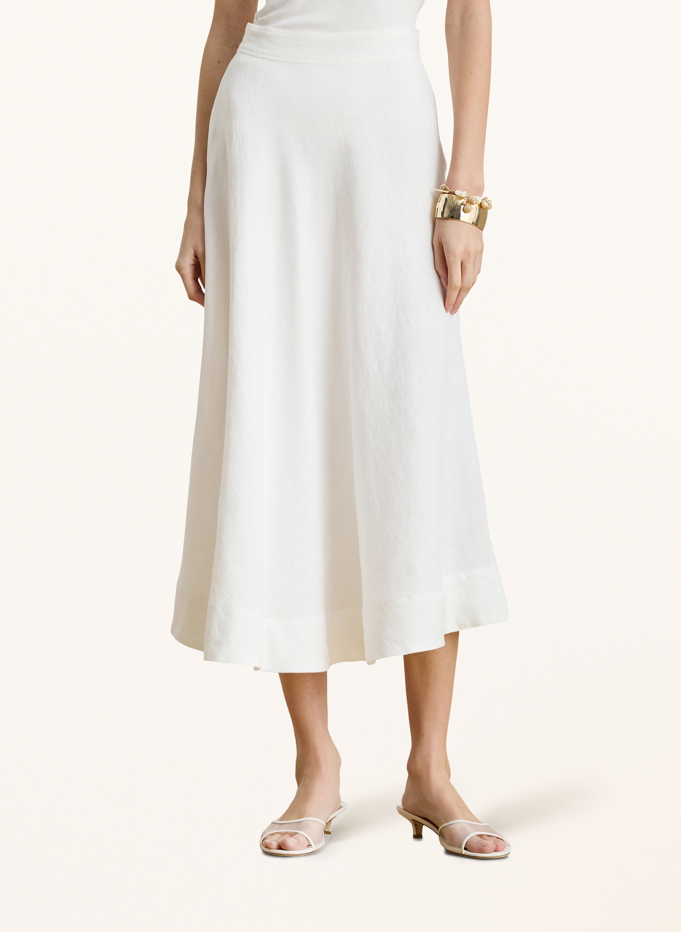 LAUREN RALPH LAUREN spódnica z lnu: BIAŁY