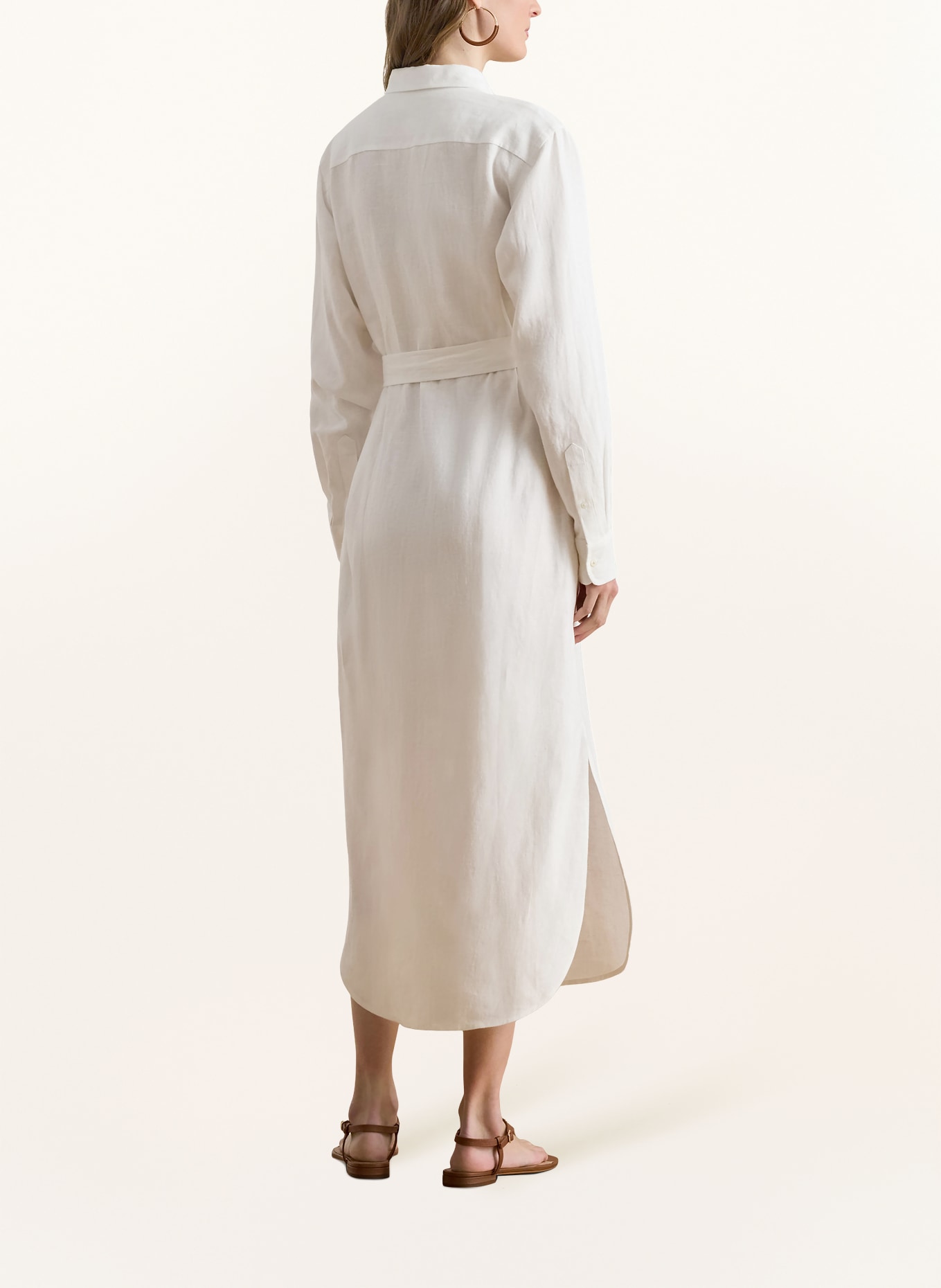 LAUREN RALPH LAUREN Robe chemise en lin: BLANC