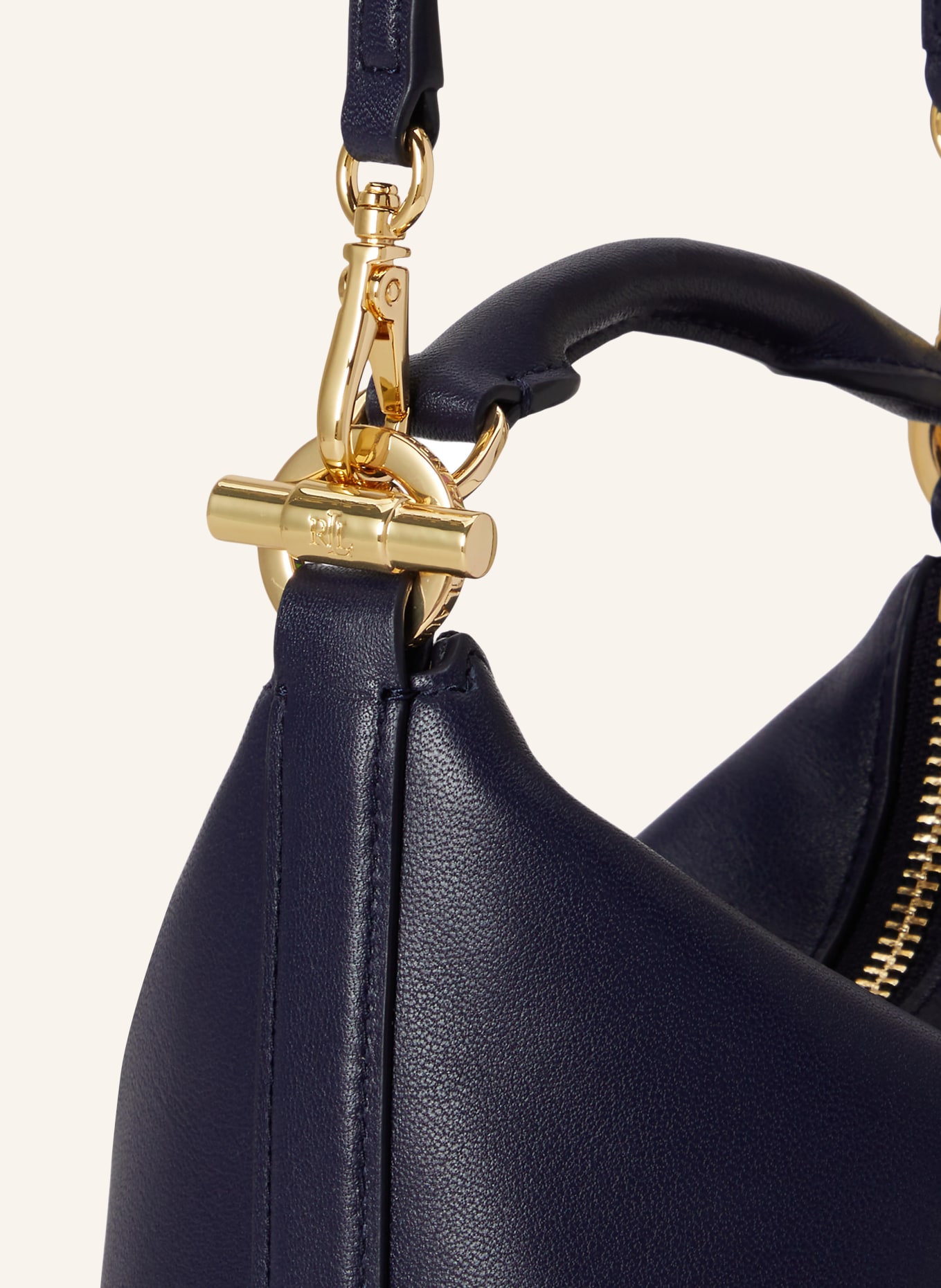 LAUREN RALPH LAUREN Handtasche BLAIKE MINI: DUNKELBLAU / GOLD