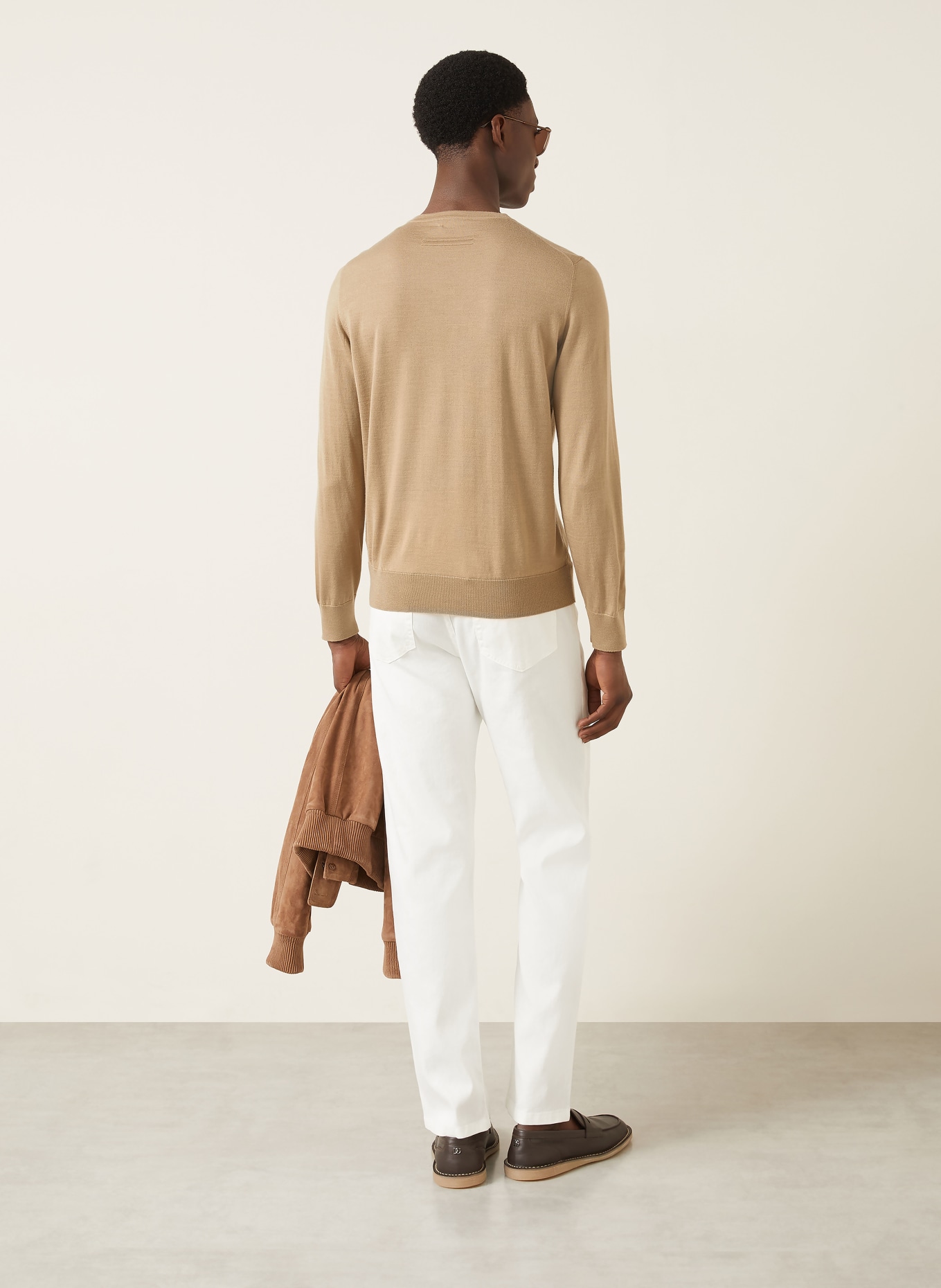ZEGNA Kasjmier trui met zijde: BEIGE