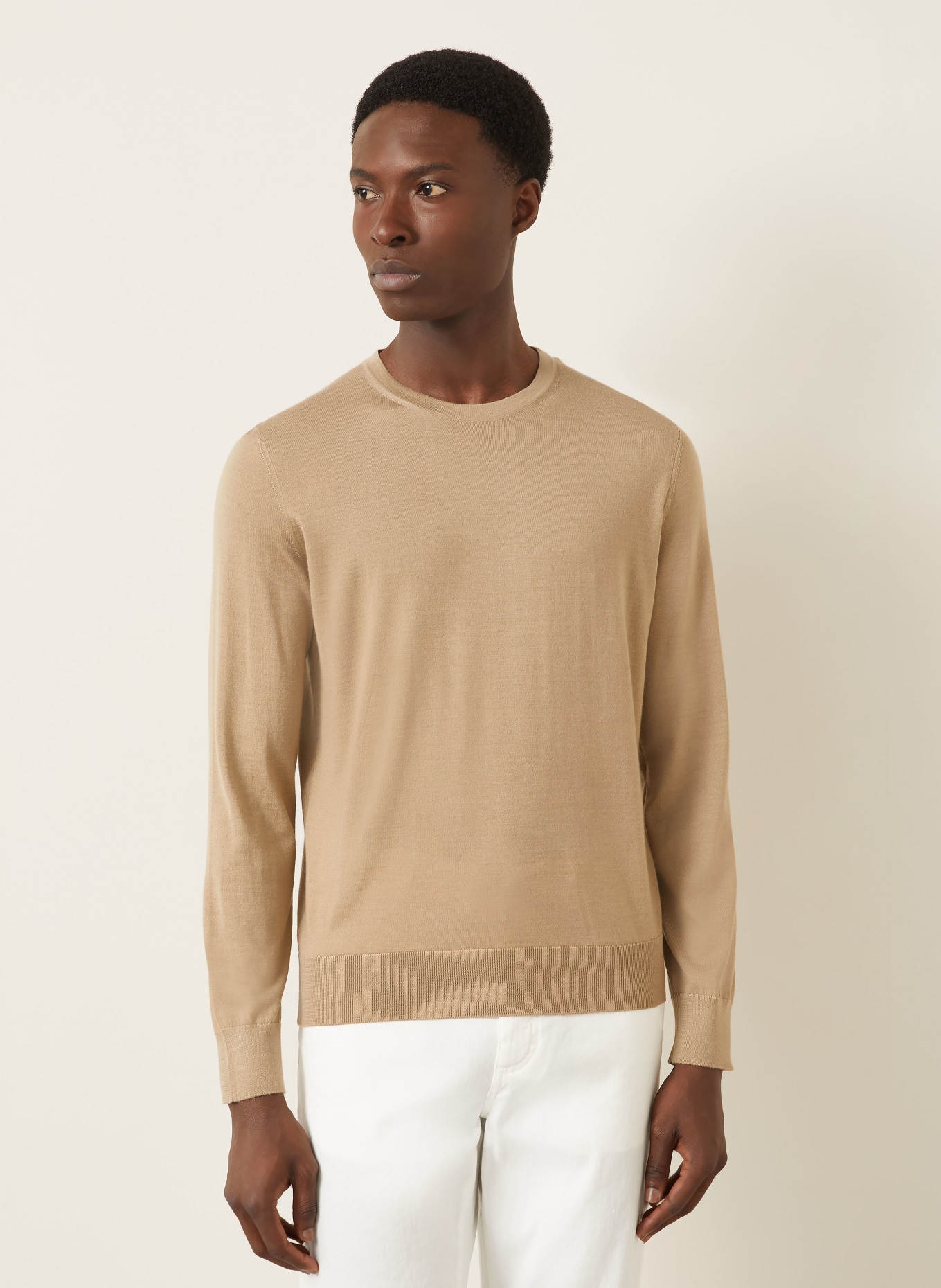 ZEGNA Kasjmier trui met zijde: BEIGE