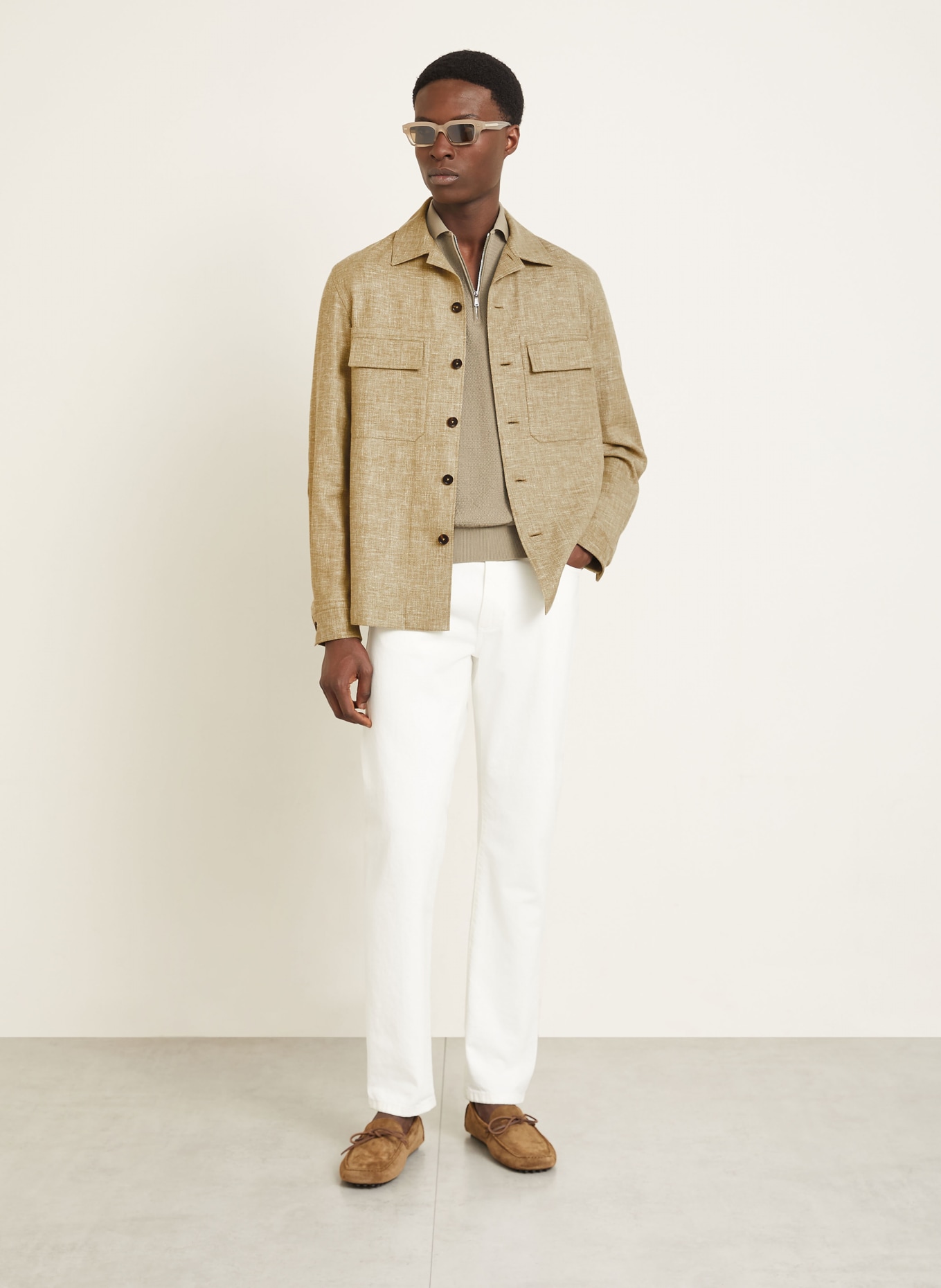 ZEGNA Overjacket mit Leinen: KHAKI