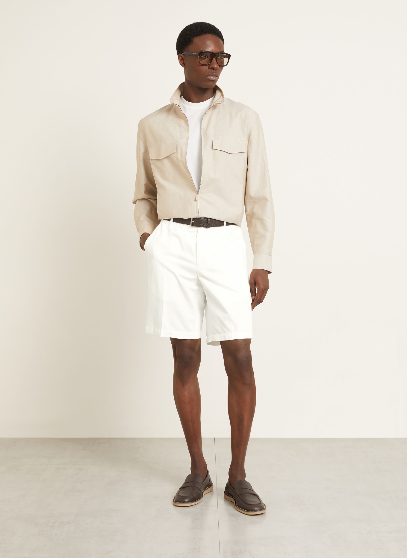 ZEGNA Šortky z lnu: BÍLÁ