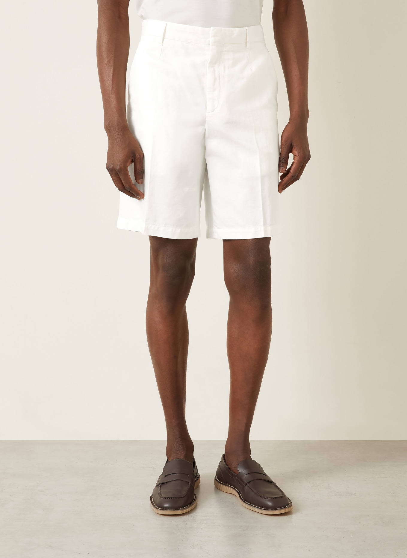 ZEGNA Šortky z lnu: BÍLÁ