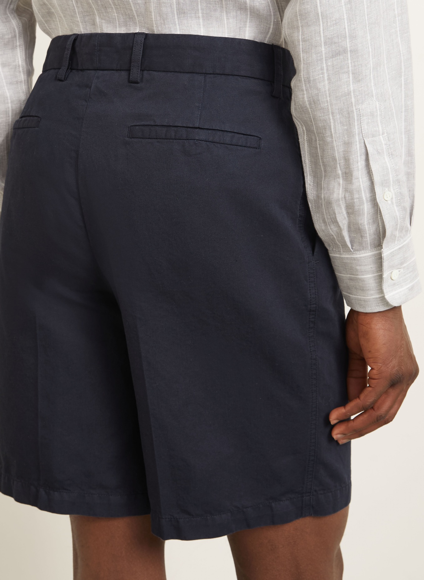 ZEGNA Linen shorts: DARK BLUE