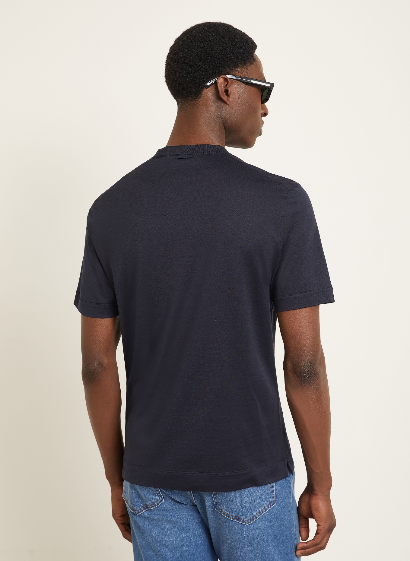 ZEGNA T-Shirt mit Seide: DUNKELBLAU