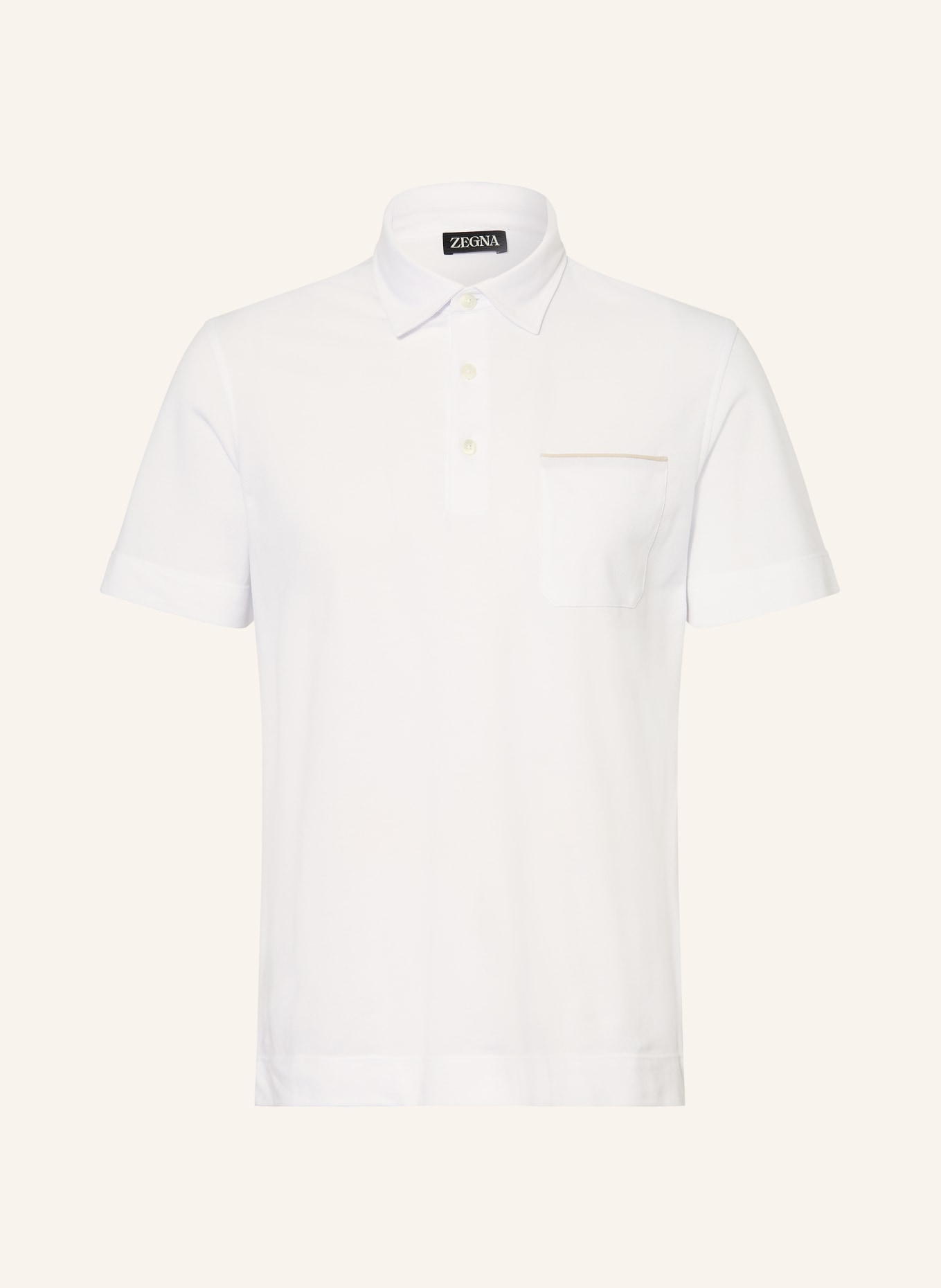 ZEGNA piqué polo shirt: WHITE