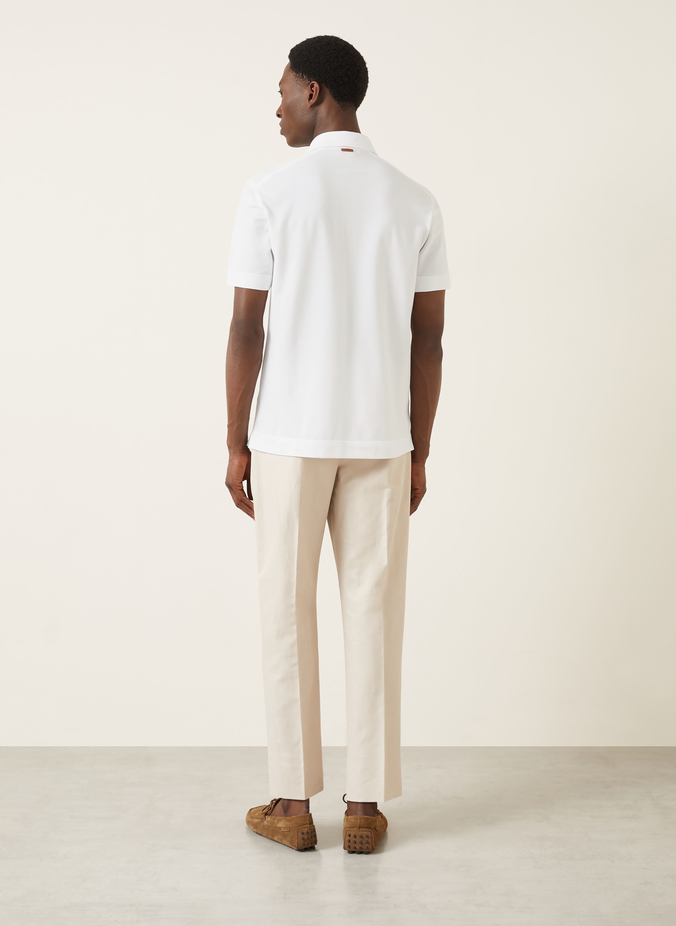 ZEGNA piqué polo shirt: WHITE