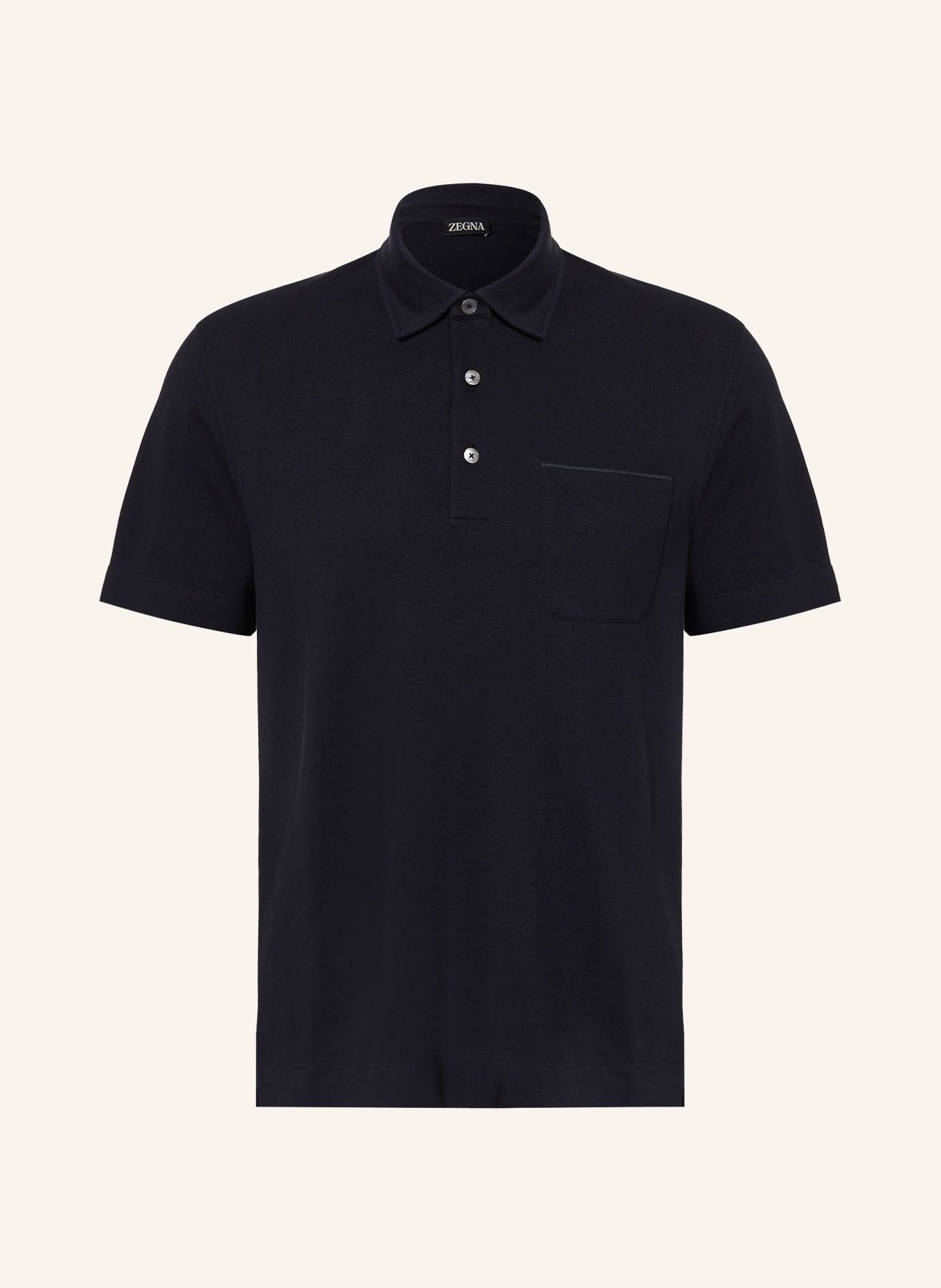 ZEGNA piqué polo shirt: DARK BLUE