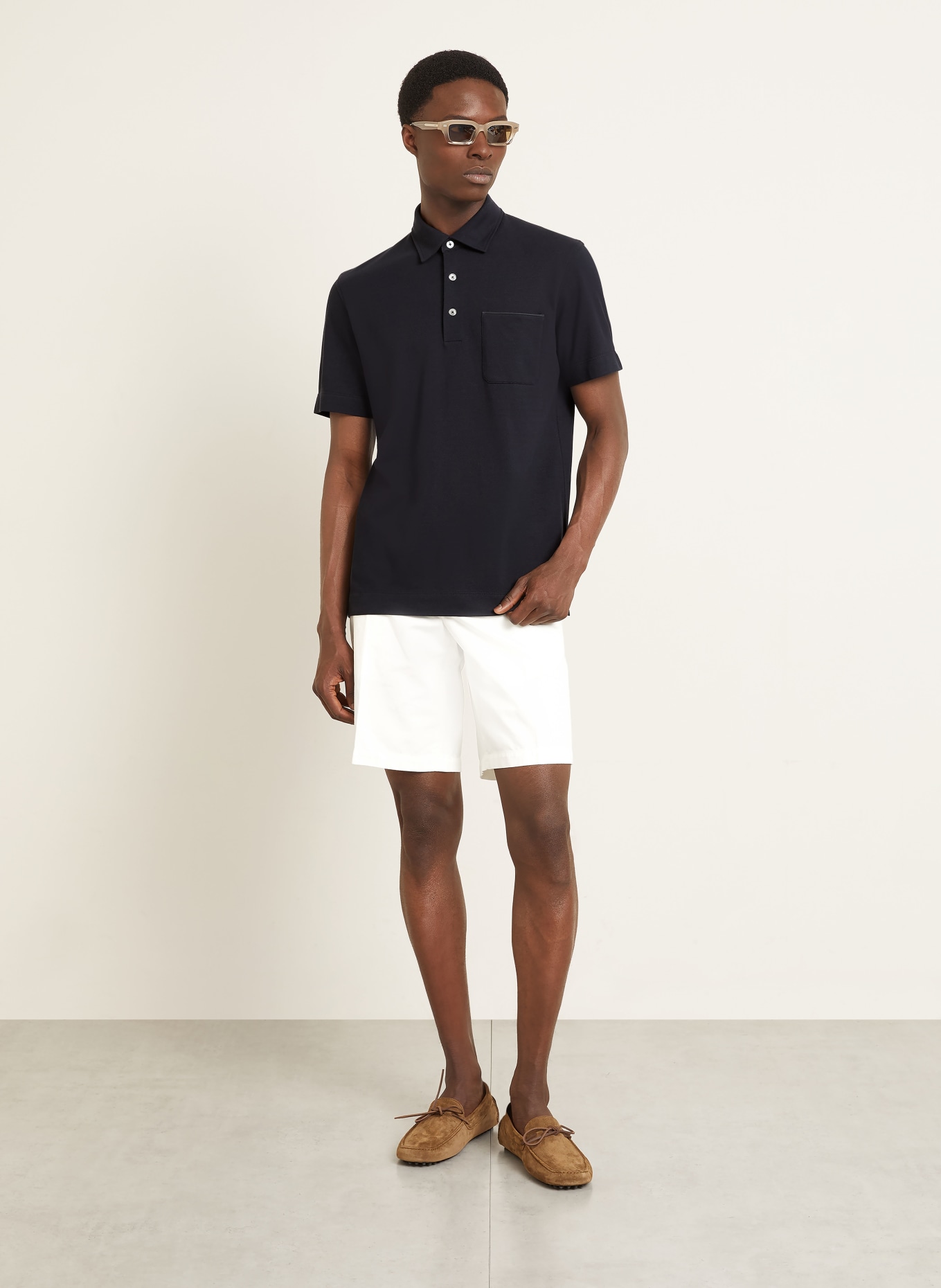 ZEGNA piqué polo shirt: DARK BLUE