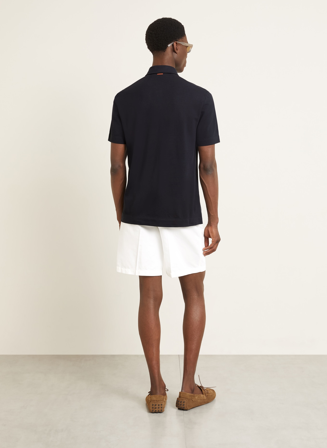 ZEGNA piqué polo shirt: DARK BLUE