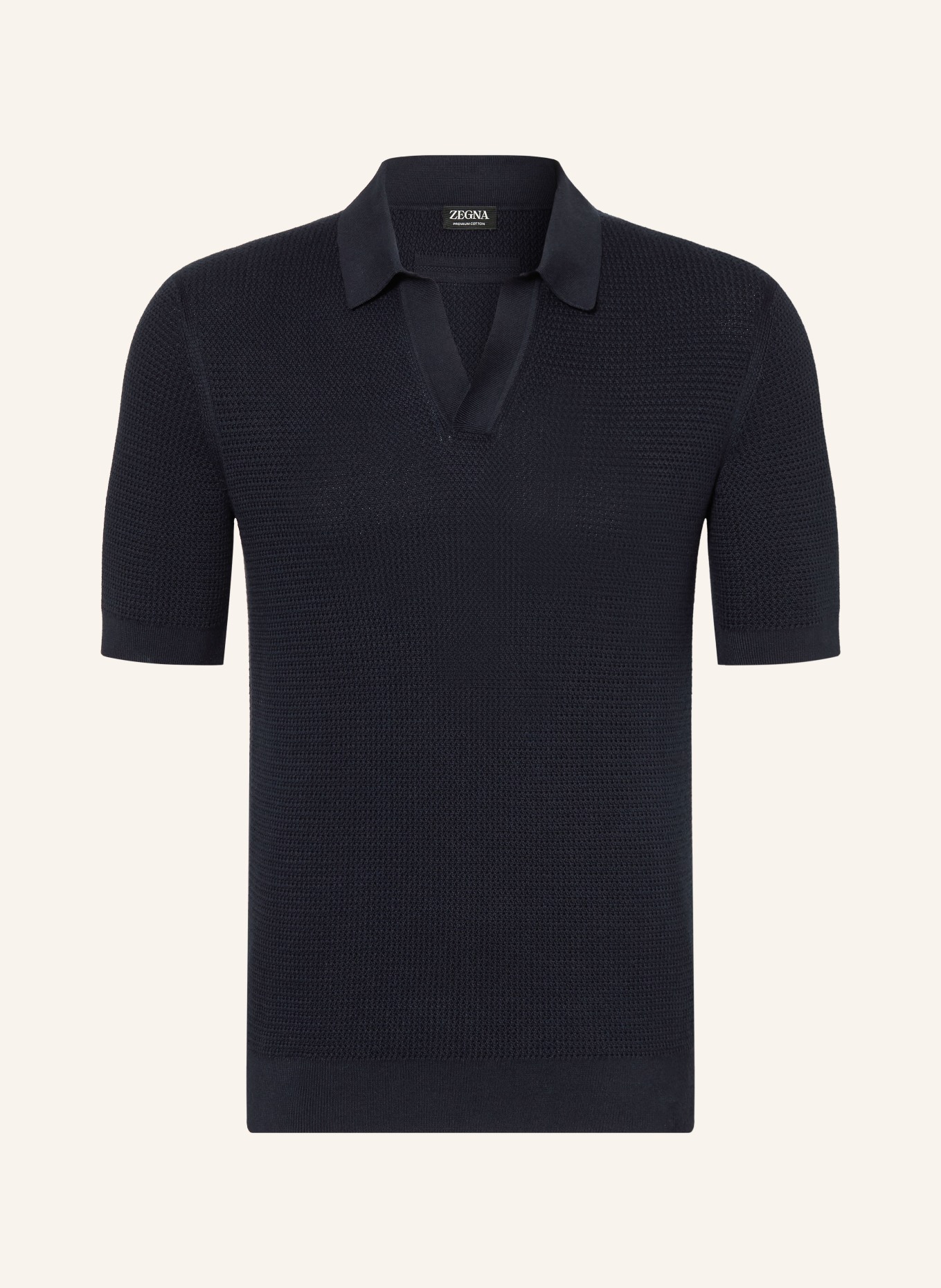 ZEGNA Strick-Poloshirt: DUNKELBLAU