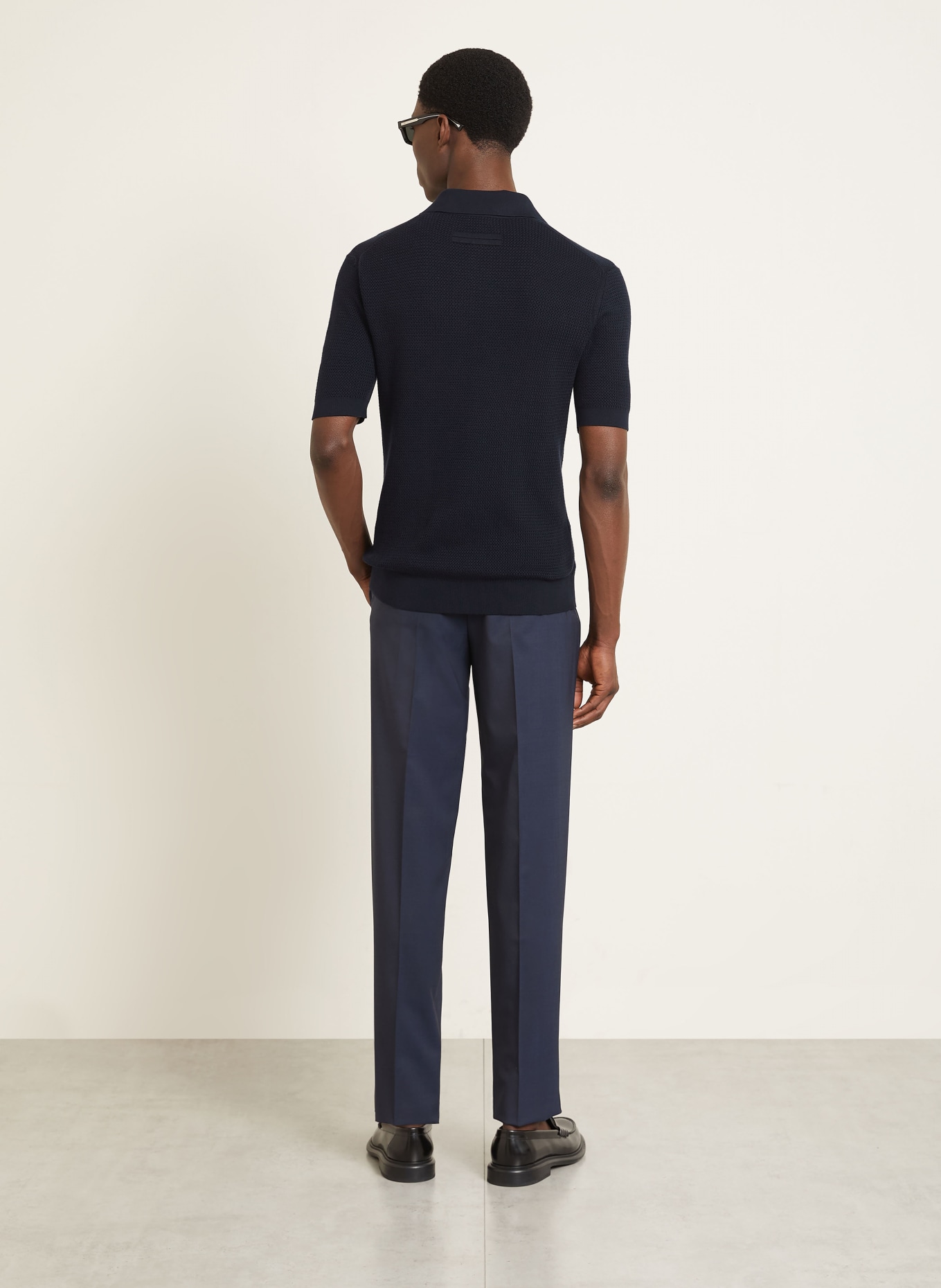 ZEGNA Strick-Poloshirt: DUNKELBLAU