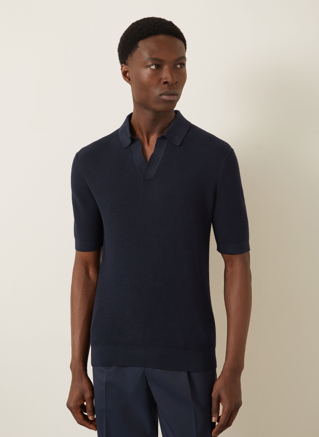 ZEGNA Strick-Poloshirt: DUNKELBLAU