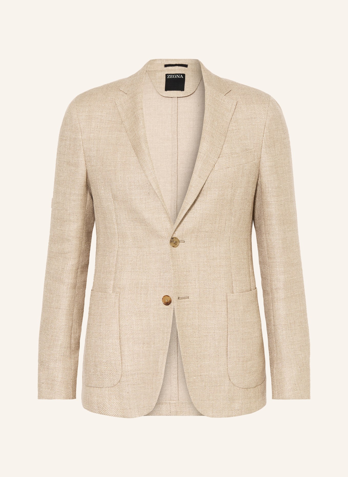 ZEGNA Extra slim fit jacket with linen: BEIGE