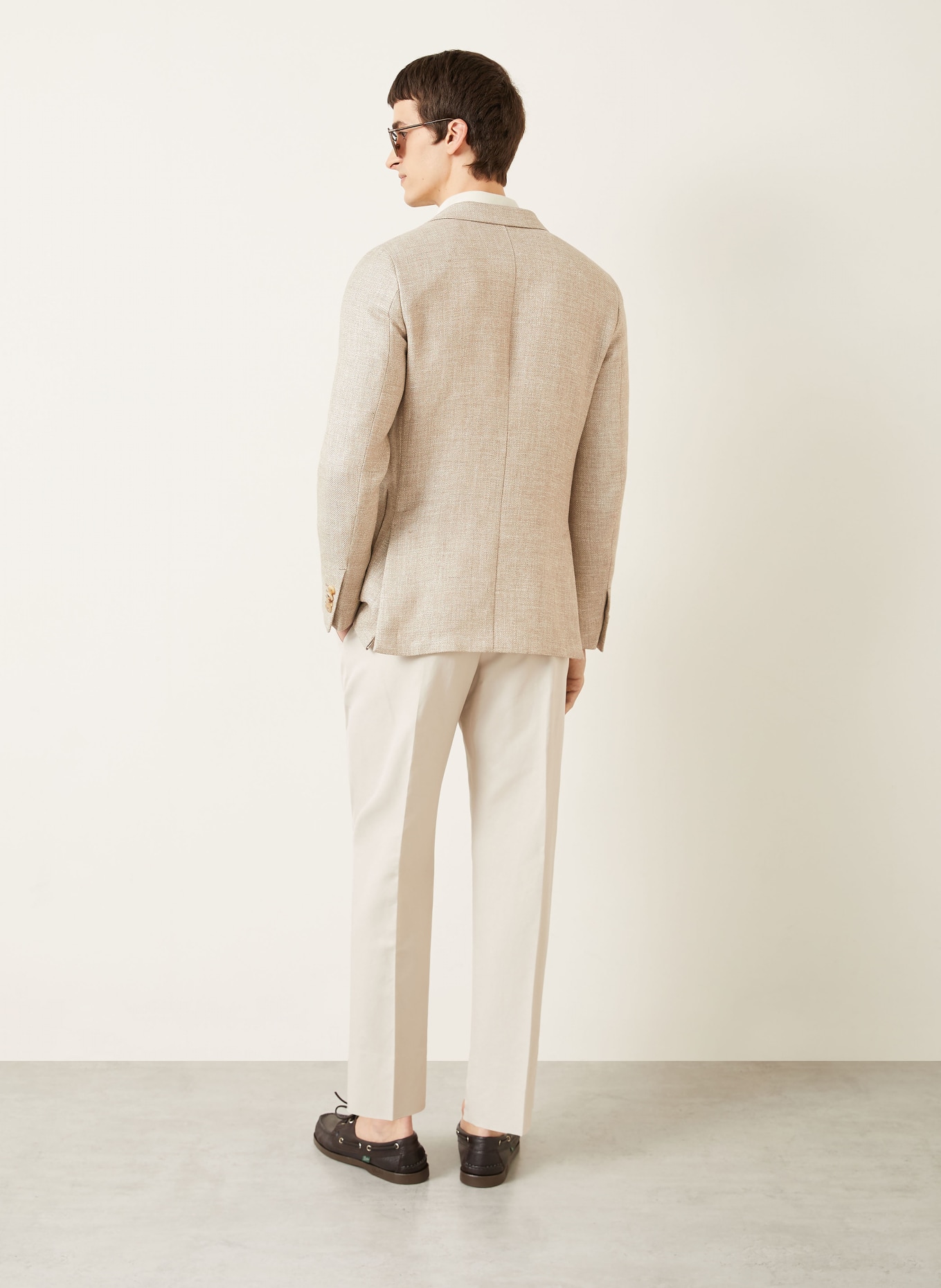 ZEGNA Extra slim fit jacket with linen: BEIGE